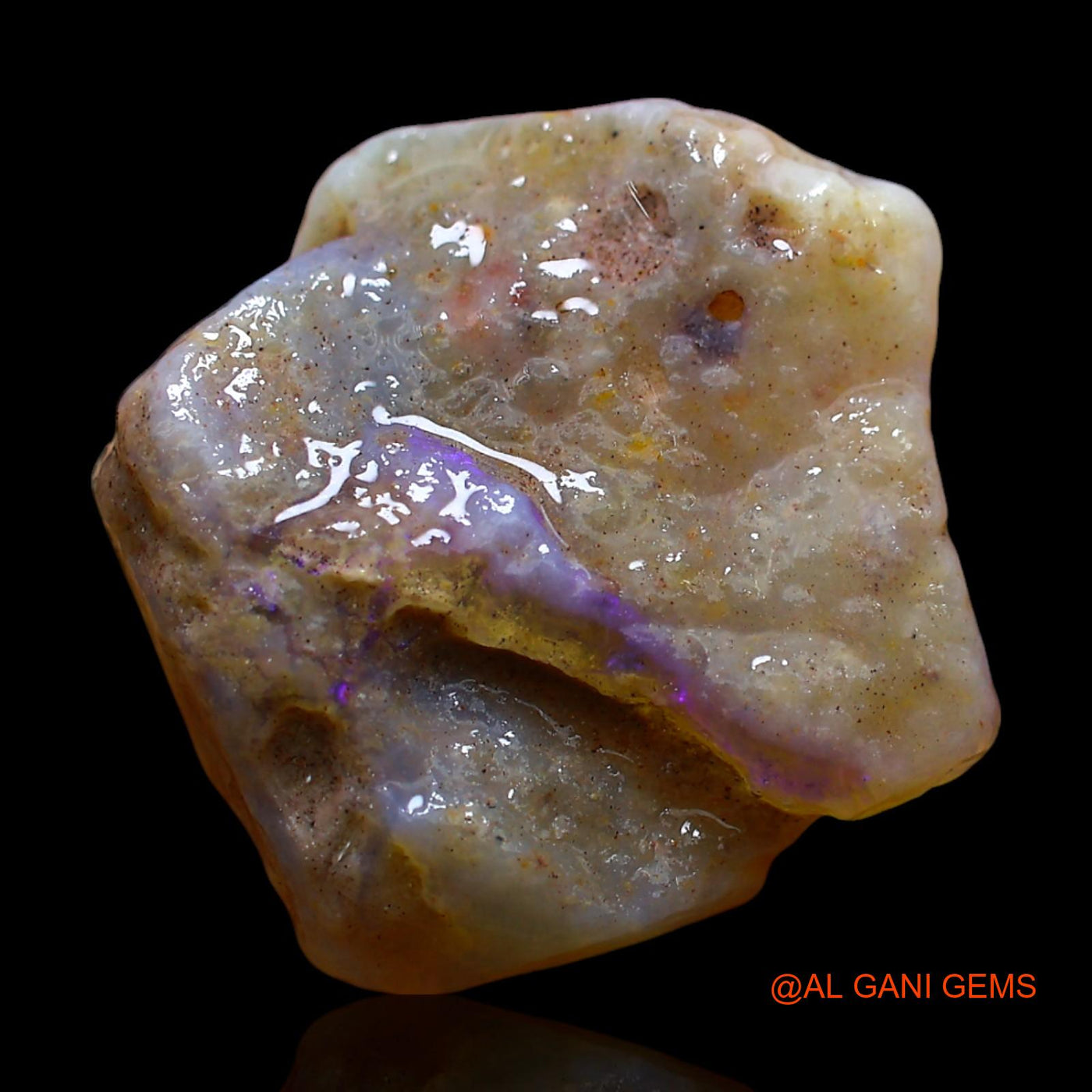Natural Fire Opal Gemstone 16.00 Cts Loose Fancy Rough From Australia 21x20x6 mm RD-710