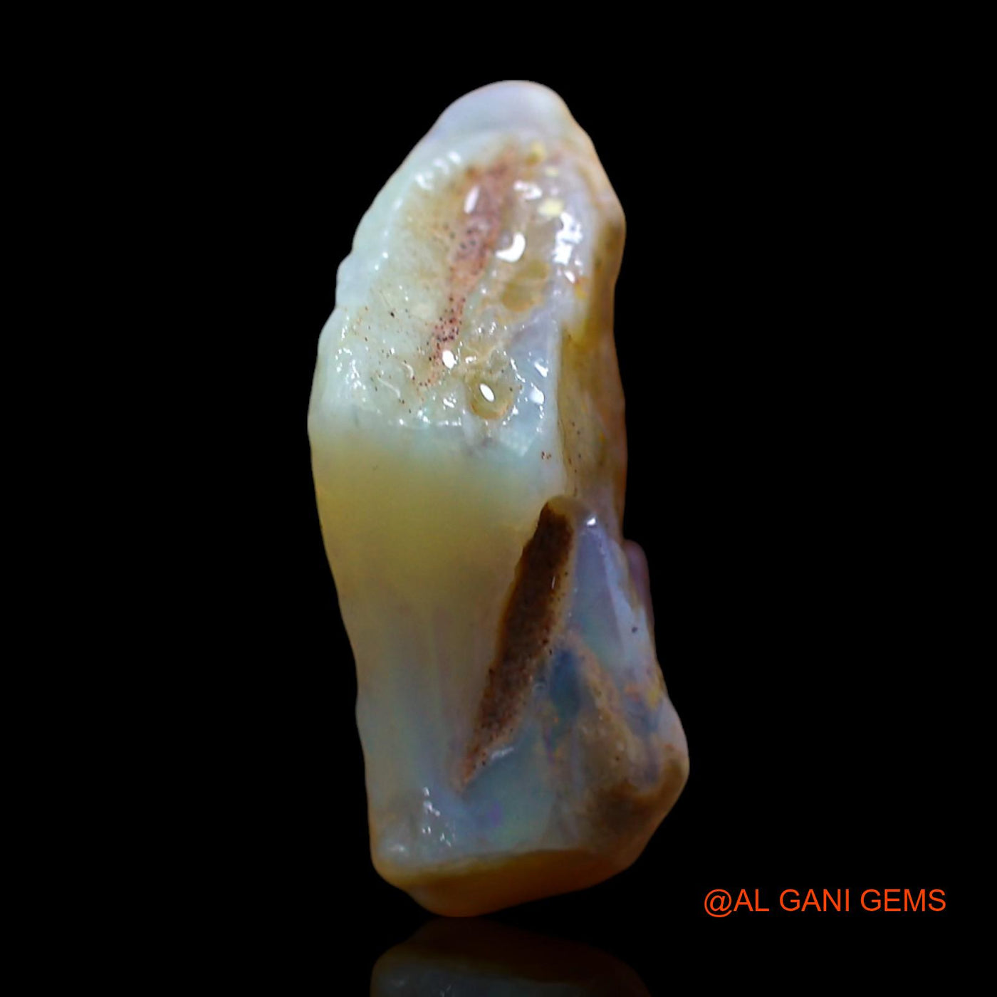 Natural Fire Opal Gemstone 16.00 Cts Loose Fancy Rough From Australia 21x20x6 mm RD-710