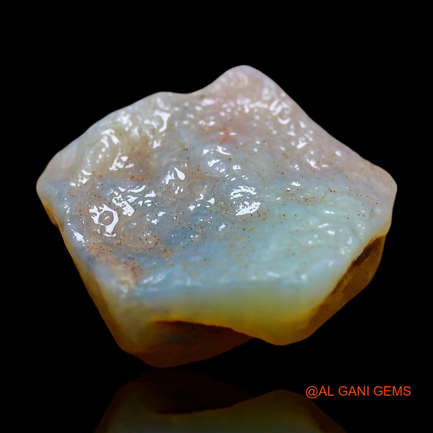 Natural Fire Opal Gemstone 16.00 Cts Loose Fancy Rough From Australia 21x20x6 mm RD-710