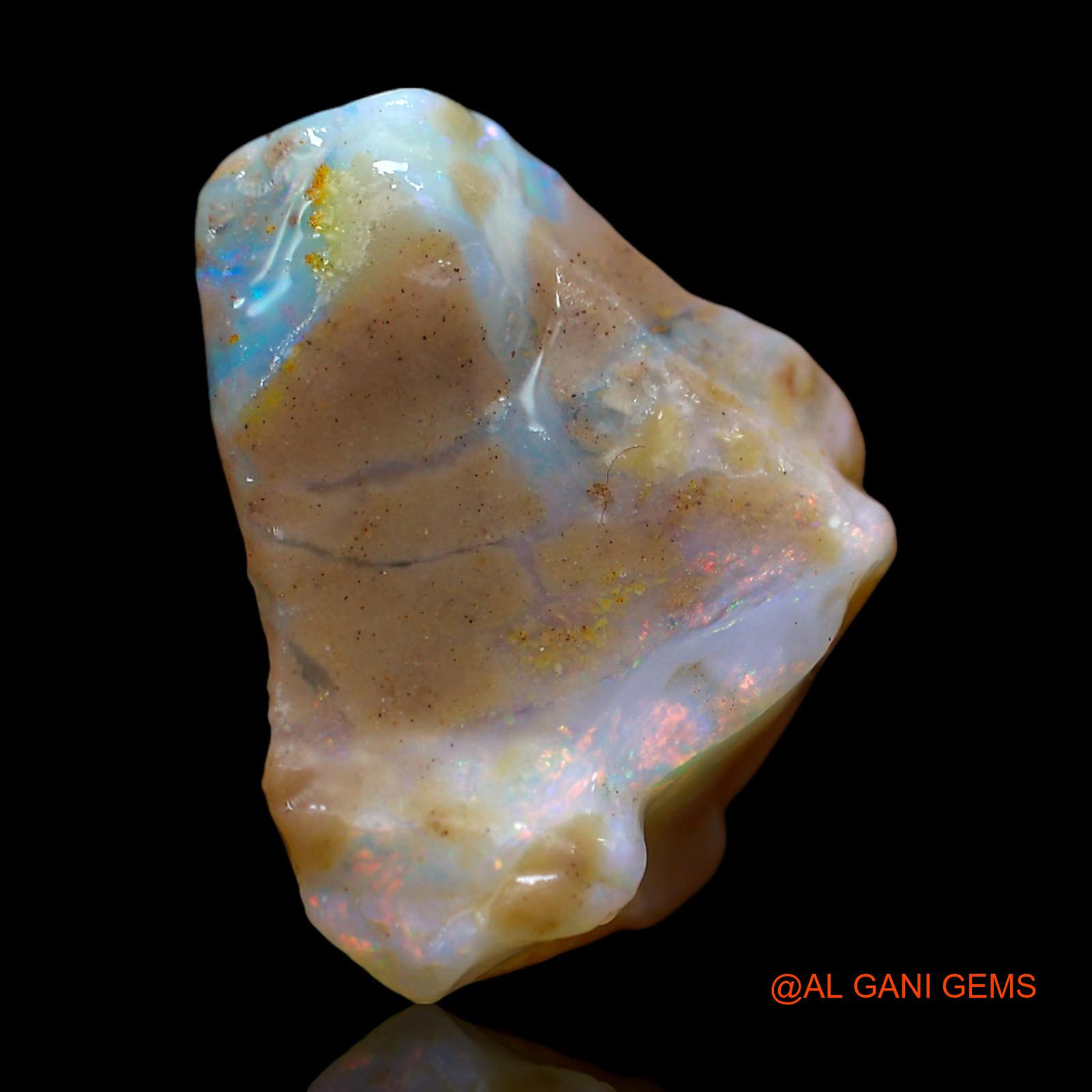 Natural Fire Opal Gemstone 19.00 Cts Loose Fancy Rough From Australia 21x18x13 mm RD-712