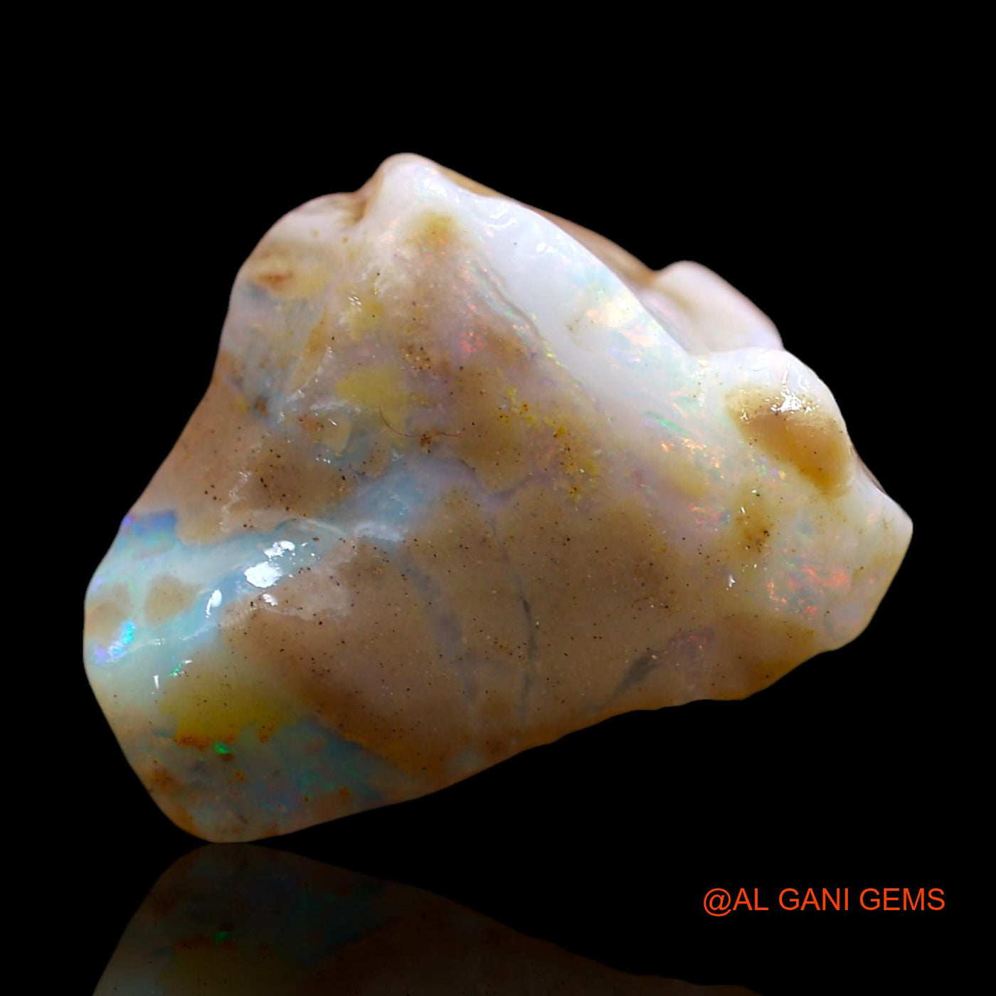 Natural Fire Opal Gemstone 19.00 Cts Loose Fancy Rough From Australia 21x18x13 mm RD-712