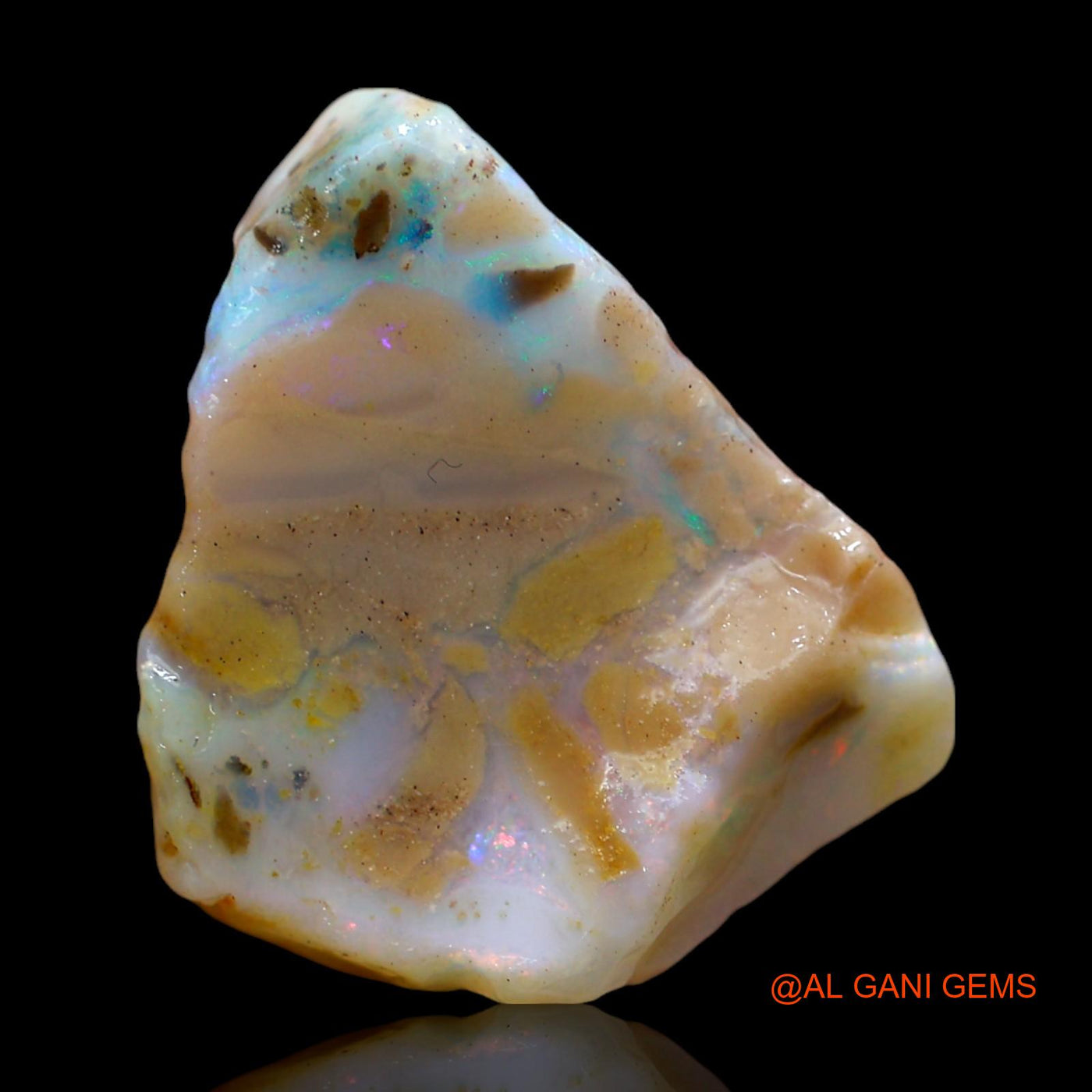 Natural Fire Opal Gemstone 19.00 Cts Loose Fancy Rough From Australia 21x18x13 mm RD-712