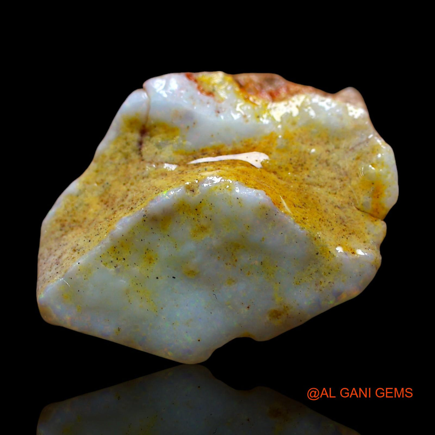 Natural Fire Opal Gemstone 12.00 Cts Loose Fancy Rough From Australia 24x18x7 mm RD-731