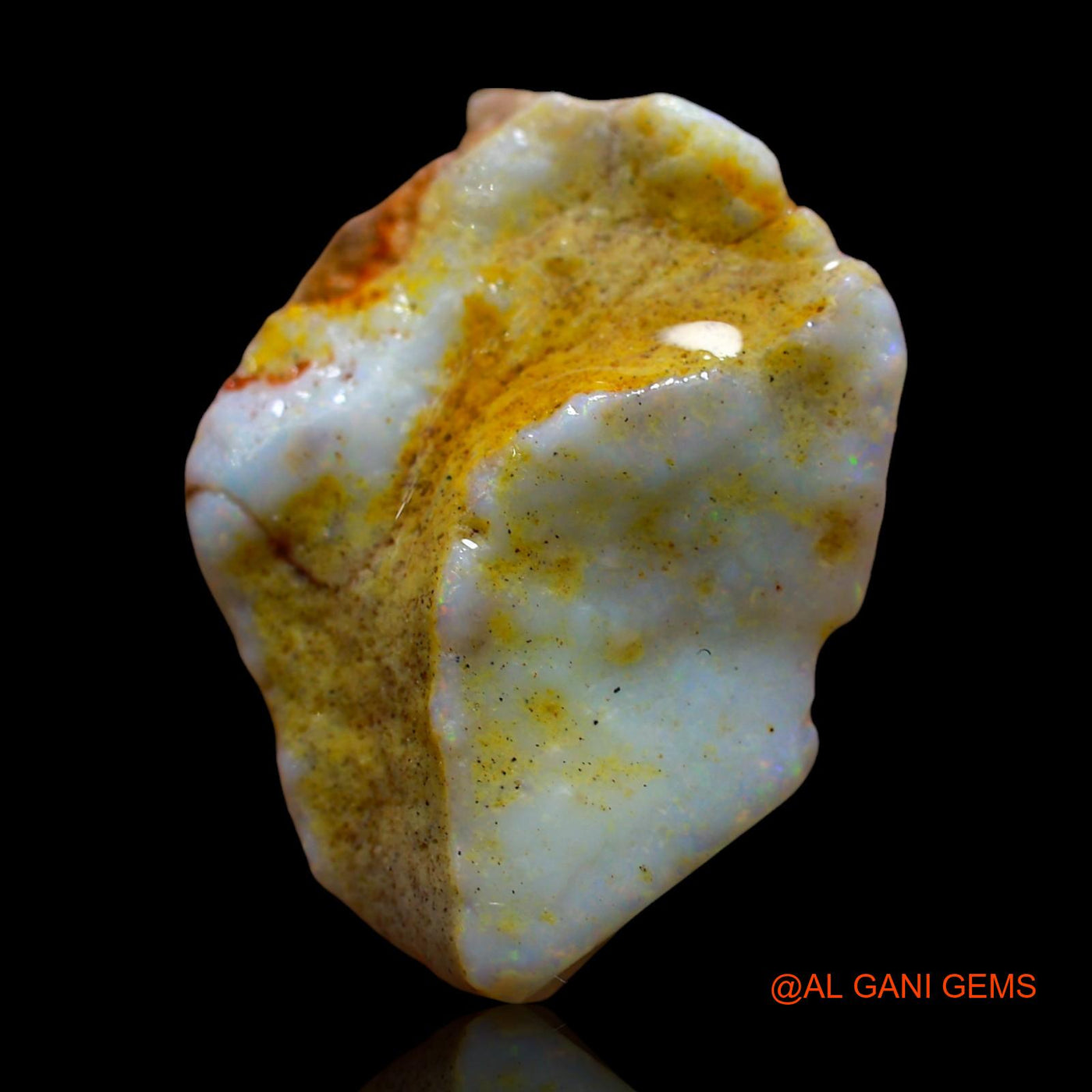Natural Fire Opal Gemstone 12.00 Cts Loose Fancy Rough From Australia 24x18x7 mm RD-731