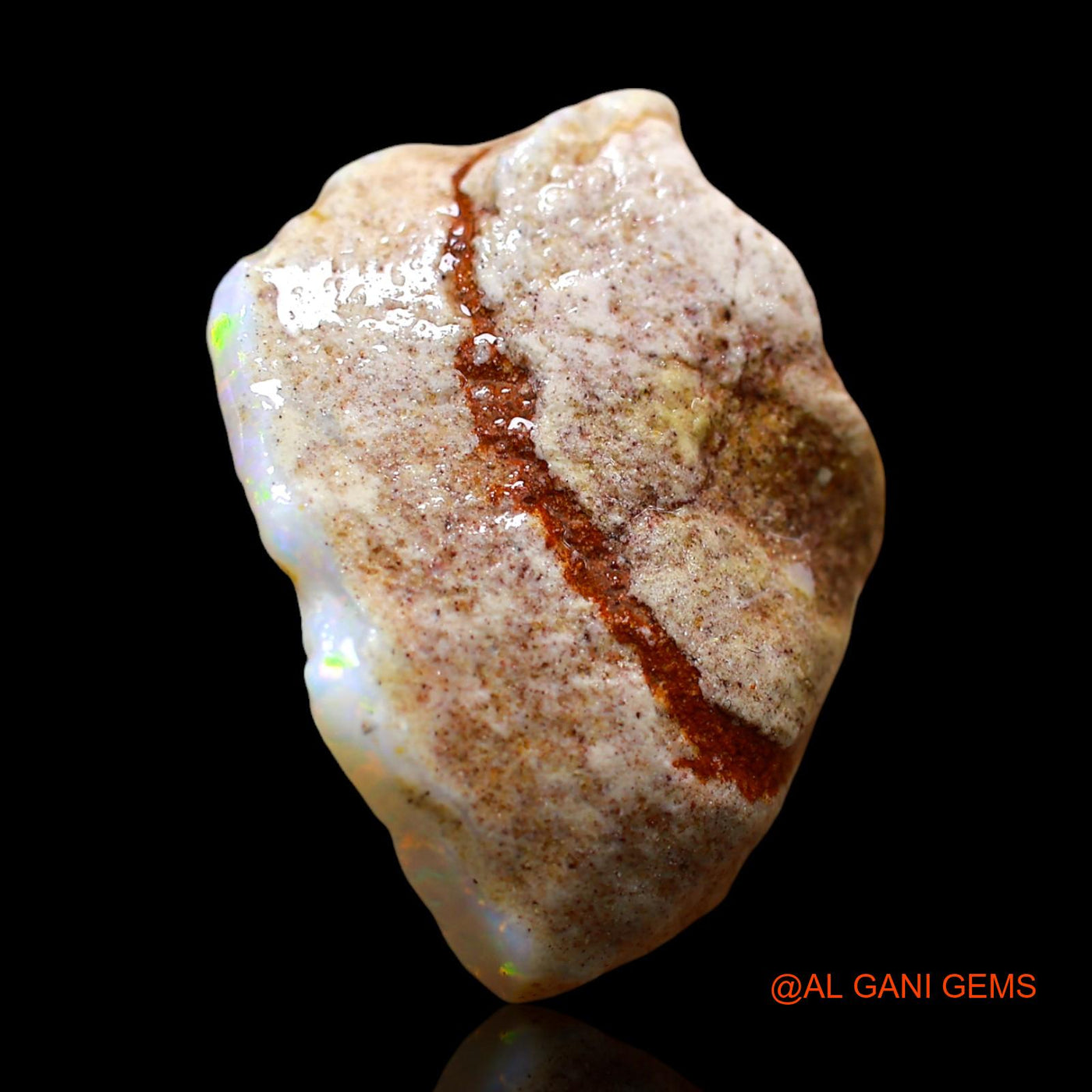 Natural Fire Opal Gemstone 12.00 Cts Loose Fancy Rough From Australia 24x18x7 mm RD-731