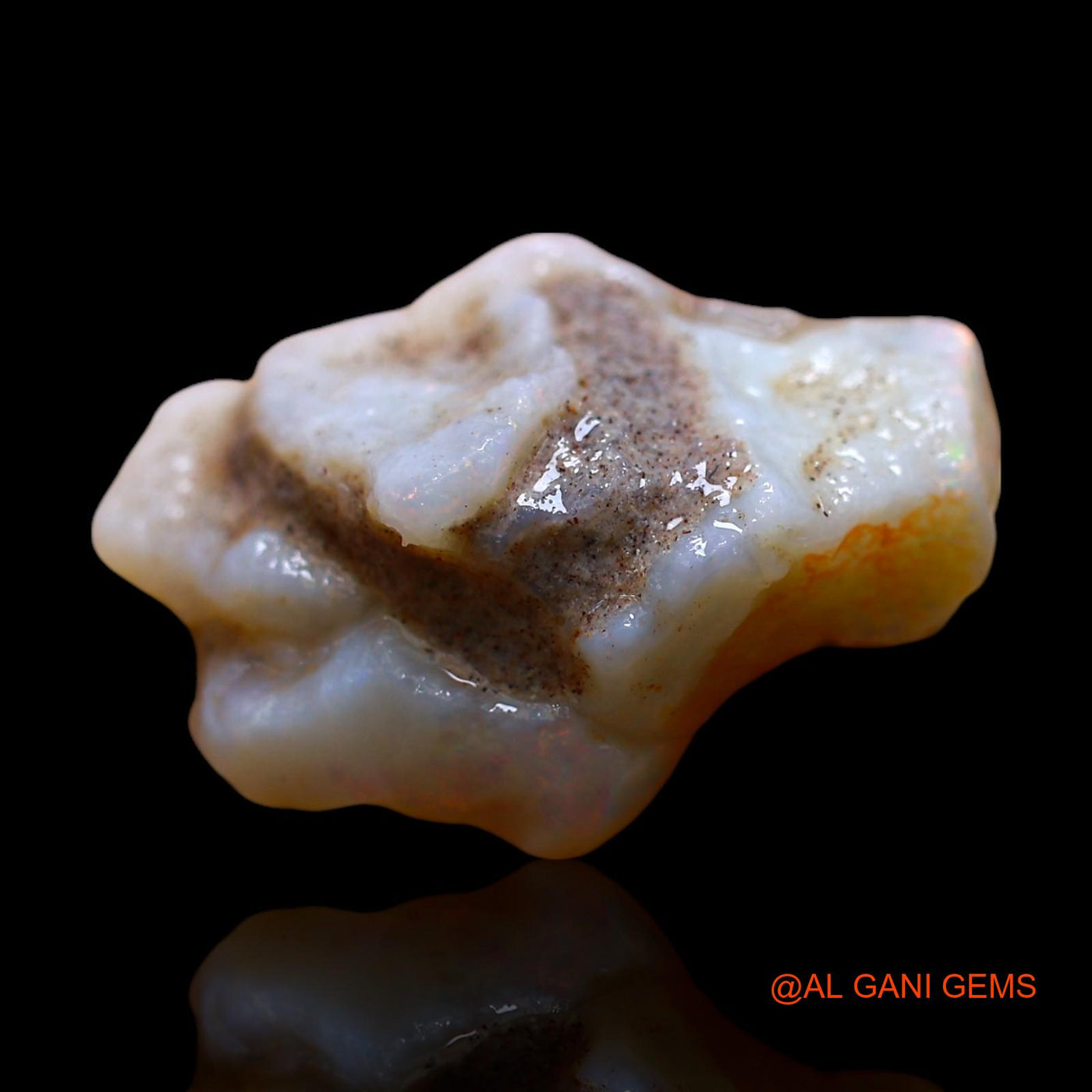 Natural Fire Opal Gemstone 11.00 Cts Loose Fancy Rough From Australia 20x14x10 mm RD-777