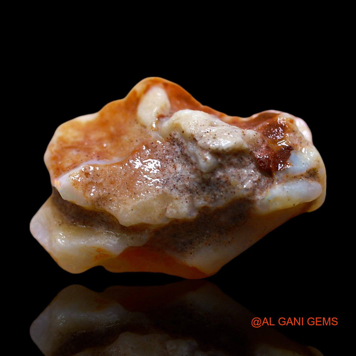 Natural Fire Opal Gemstone 11.00 Cts Loose Fancy Rough From Australia 20x14x10 mm RD-777