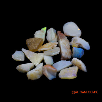 39.00 Cts Unheated Australian Fire Opal Loose Gemstone Fancy Rough Natural 18 Pcs Wholesale Lot 7X7 TO 7X25 MM RD-7