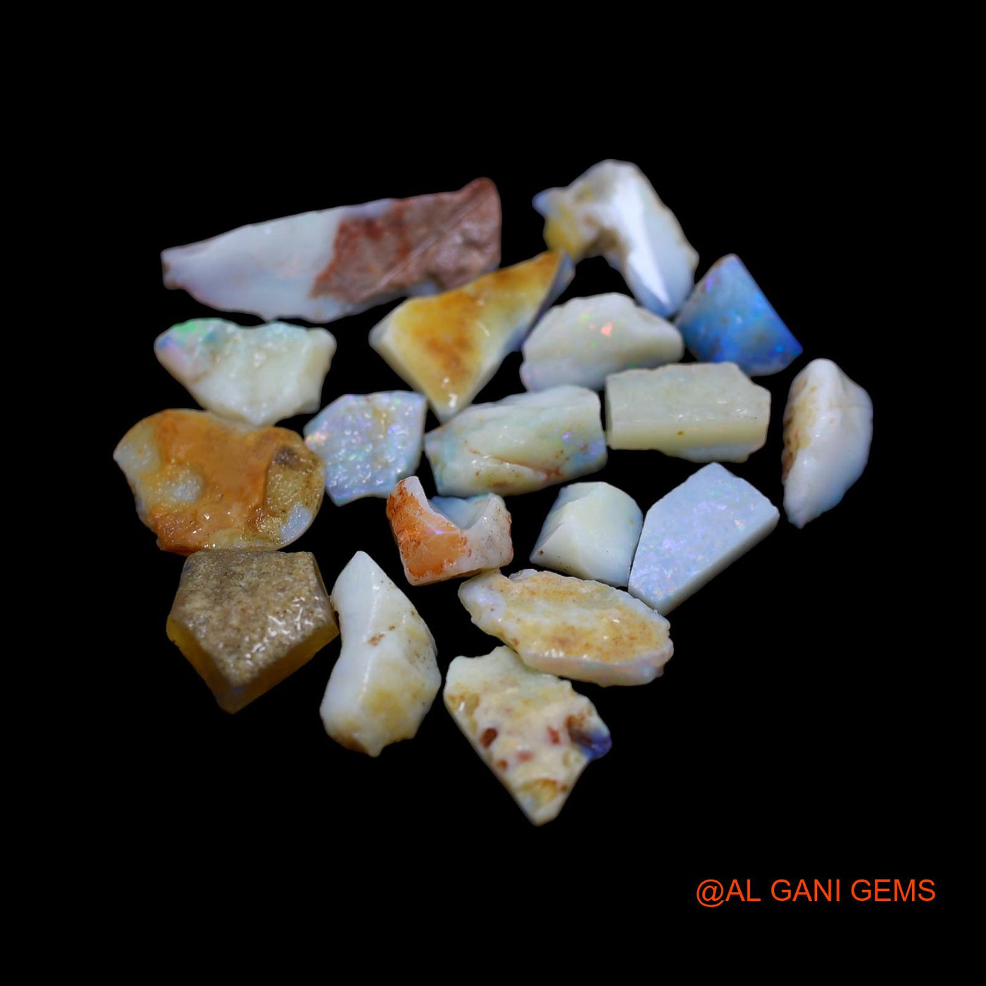 39.00 Cts Unheated Australian Fire Opal Loose Gemstone Fancy Rough Natural 18 Pcs Wholesale Lot 7X7 TO 7X25 MM RD-7