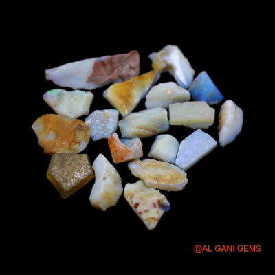 39.00 Cts Unheated Australian Fire Opal Loose Gemstone Fancy Rough Natural 18 Pcs Wholesale Lot 7X7 TO 7X25 MM RD-7