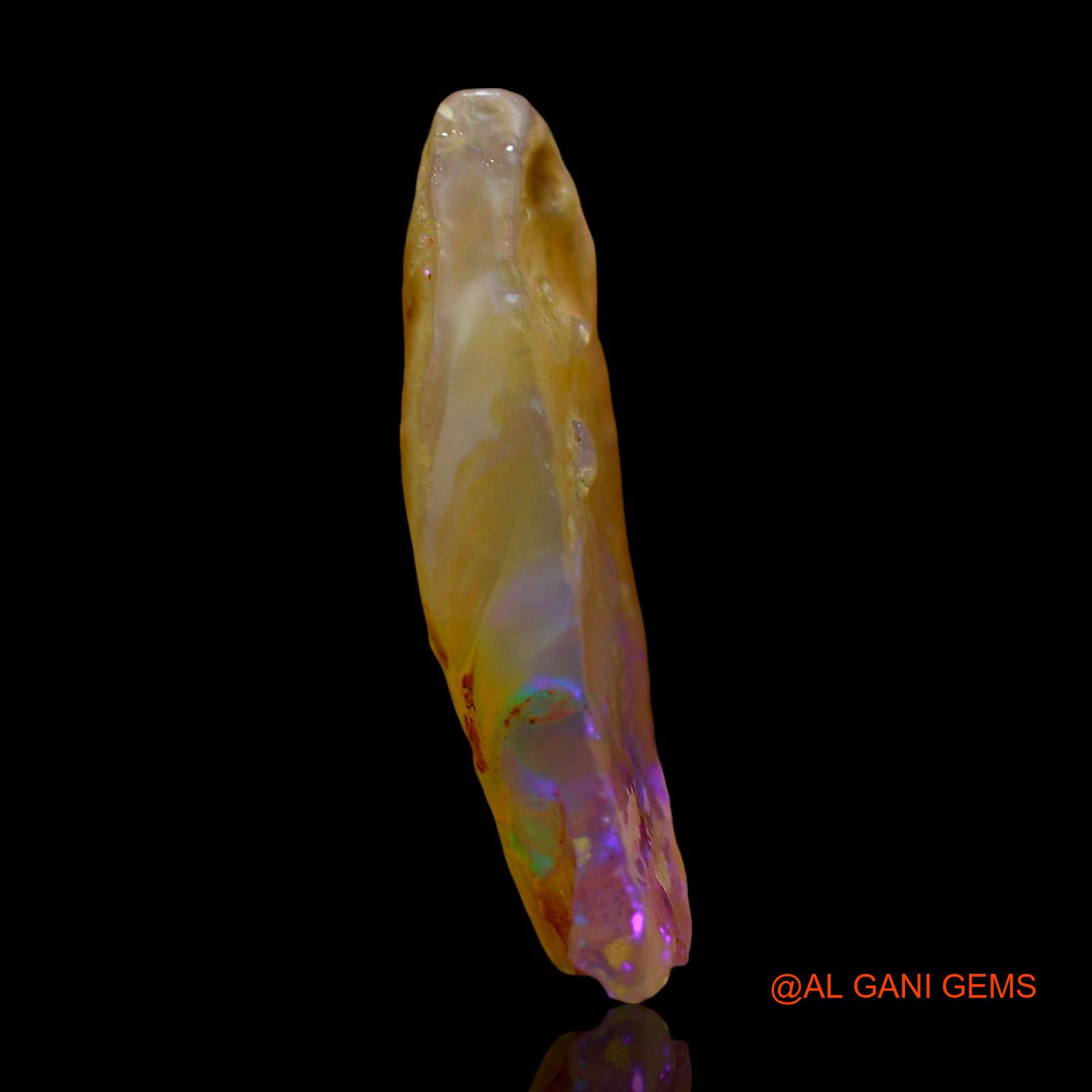 Natural Untreated Fire Opal Loose Gemstone Fancy Rough From Australia 8.00 Cts 24x11x5 mm RD-818