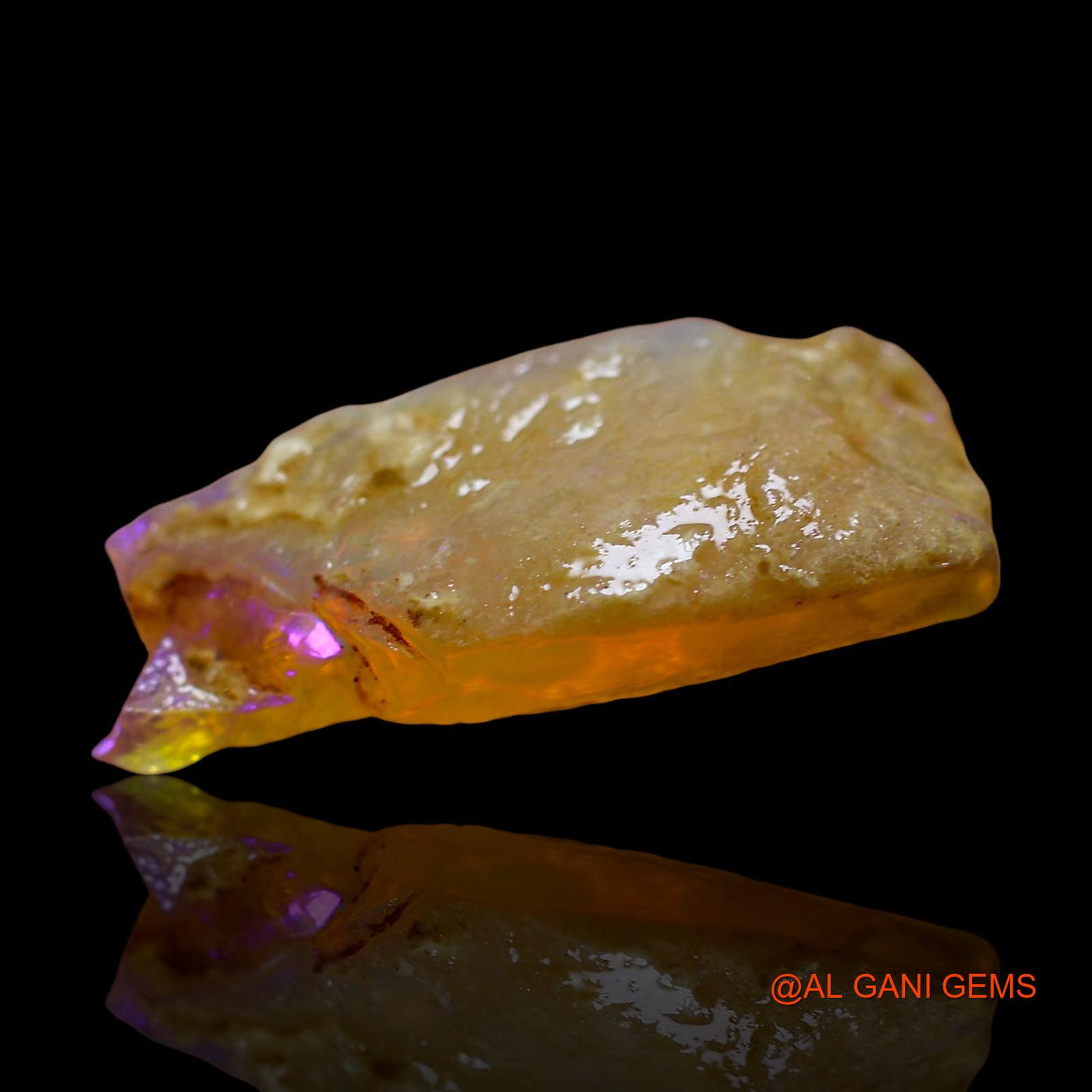 Natural Untreated Fire Opal Loose Gemstone Fancy Rough From Australia 8.00 Cts 24x11x5 mm RD-818