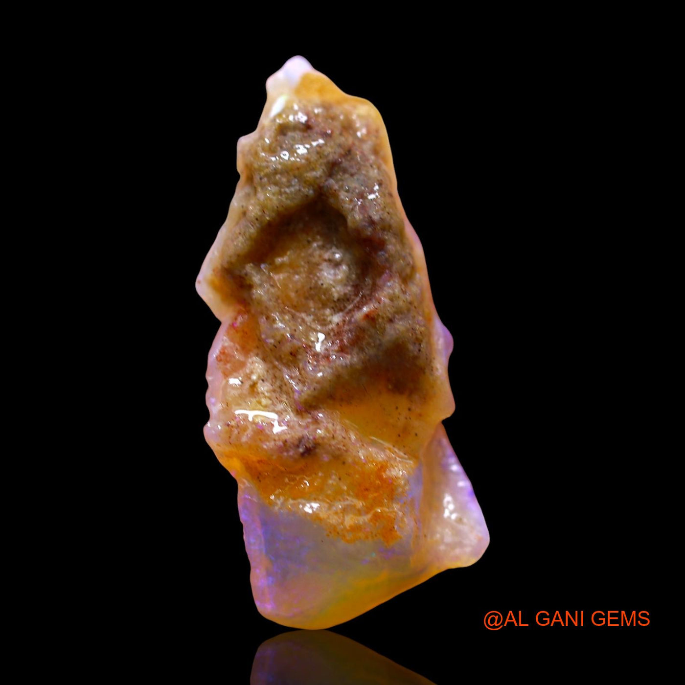Natural Untreated Fire Opal Loose Gemstone Fancy Rough From Australia 7.00 Cts 22x10x8 mm RD-853