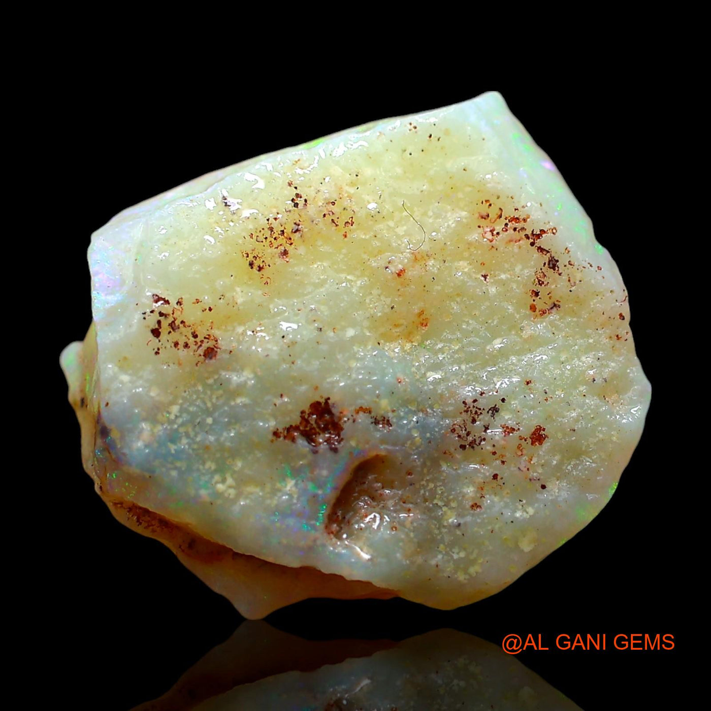 Natural Fire Opal Gemstone 7.00 Cts Loose Fancy Rough From Australia 16x15x6 mm RE-101