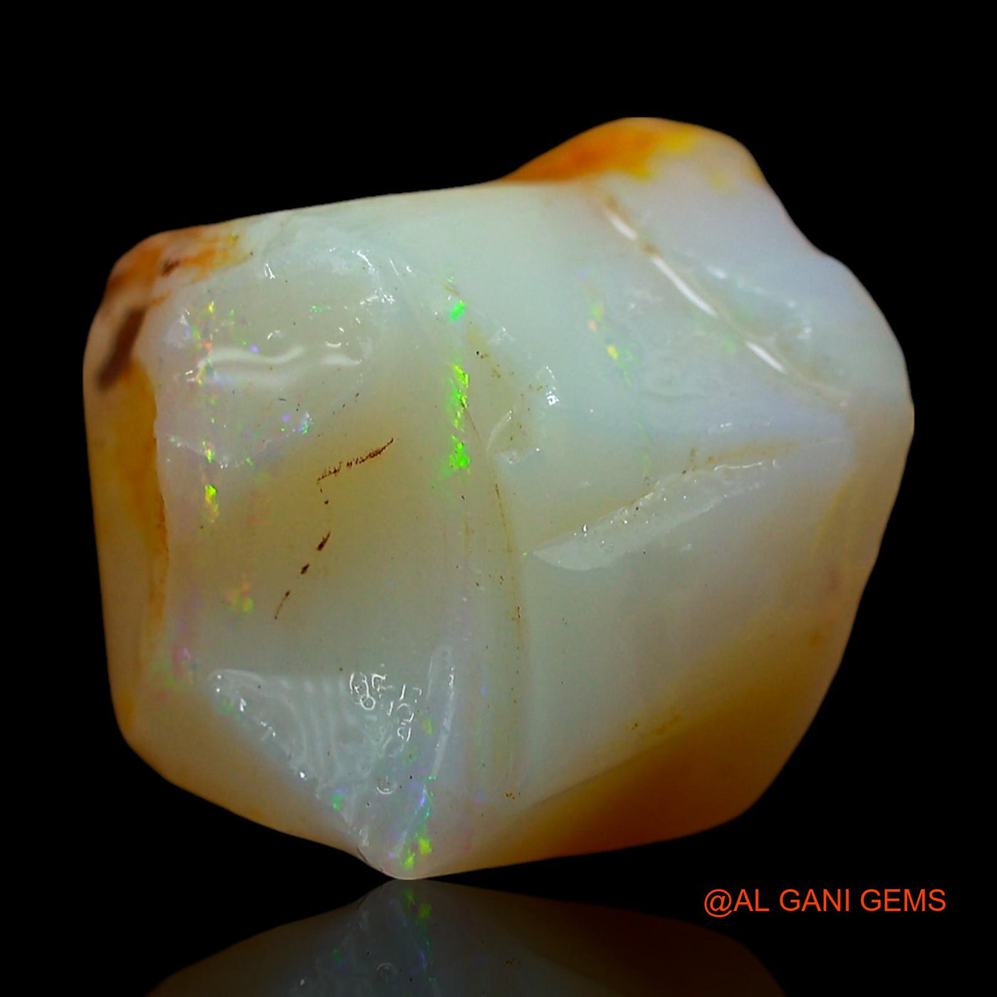 Natural Fire Opal Gemstone 11.00 Cts Loose Fancy Rough From Australia 12x11x11 mm RE-168