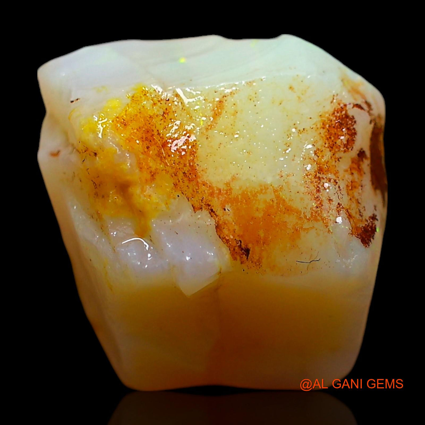 Natural Fire Opal Gemstone 11.00 Cts Loose Fancy Rough From Australia 12x11x11 mm RE-168