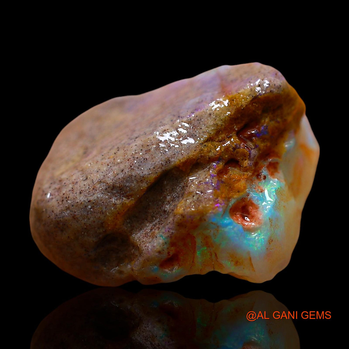 Natural Fire Opal Gemstone 9.00 Cts Loose Fancy Rough From Australia 16x12x7 mm RE-246