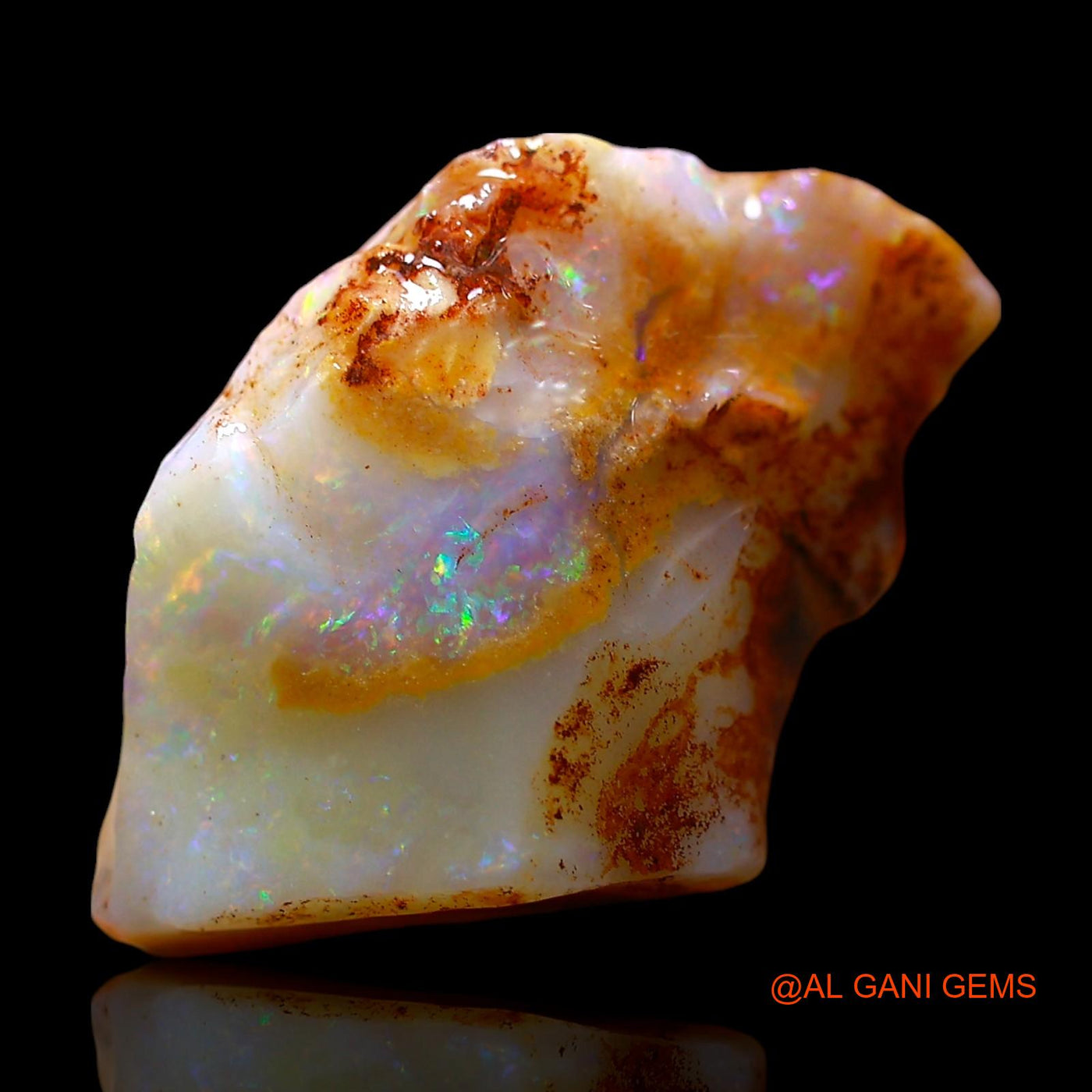 Natural Fire Opal Gemstone 8.00 Cts Loose Fancy Rough From Australia 16x12x8 mm RE-252