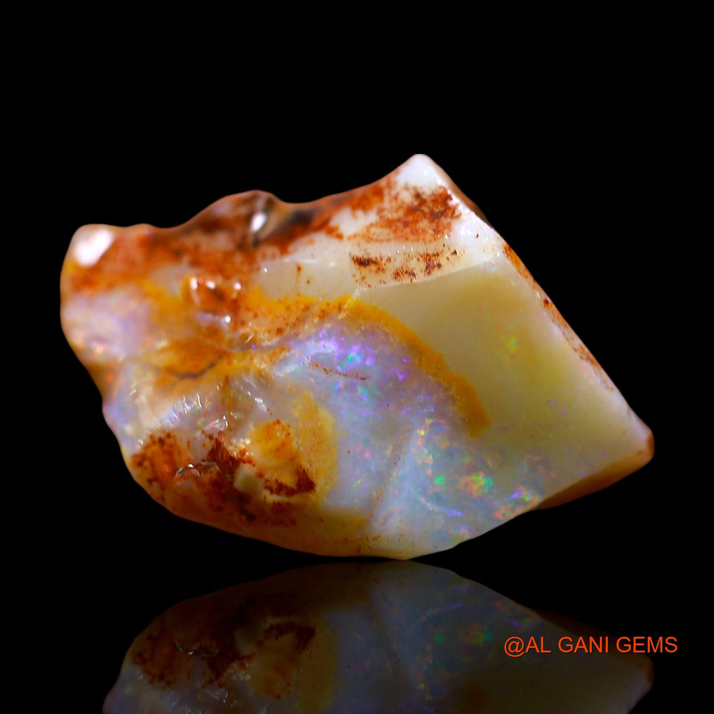 Natural Fire Opal Gemstone 8.00 Cts Loose Fancy Rough From Australia 16x12x8 mm RE-252