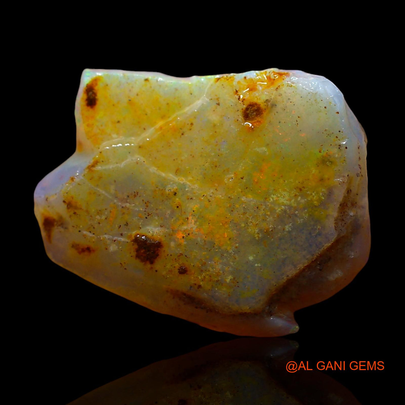 4.00 Cts Unheated Australian Fire Opal Loose Gemstone Fancy Rough Natural 16x13x3 mm RE-269