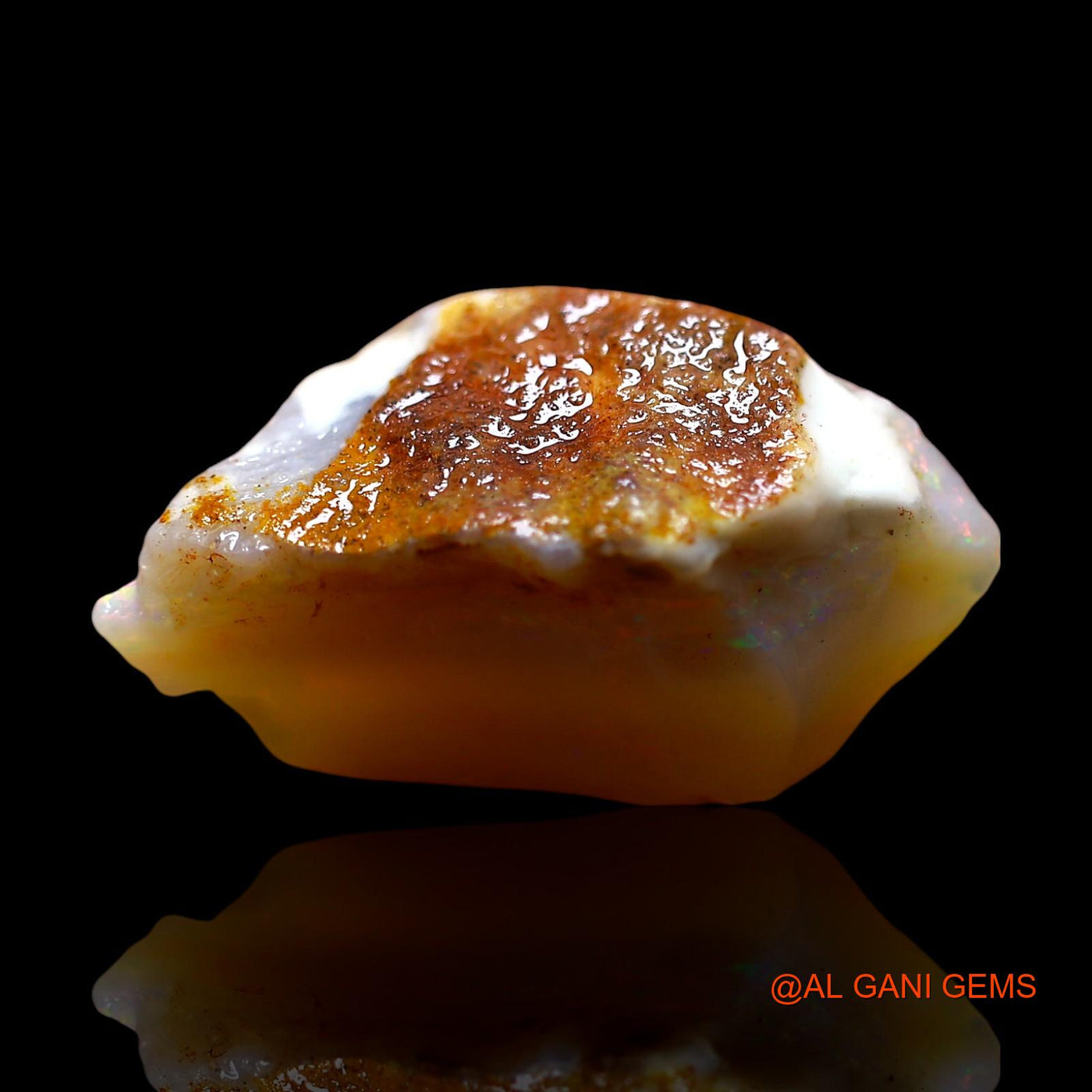 Natural Untreated Fire Opal Loose Gemstone Fancy Rough From Australia 8.00 Cts 19x9x10 mm RE-344