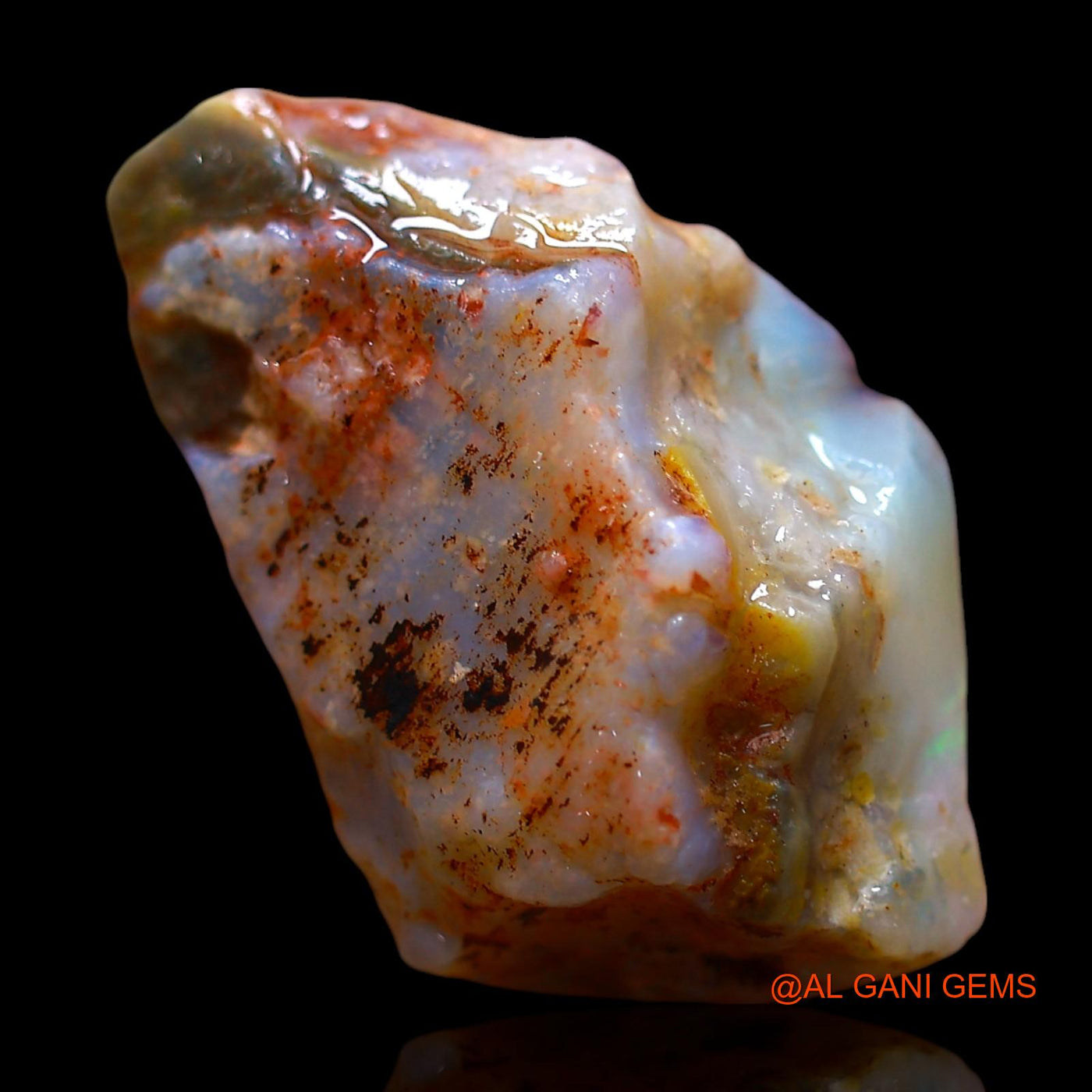 Natural Untreated Fire Opal Loose Gemstone Fancy Rough From Australia 12.00 Cts 21x14x10 mm RE-435