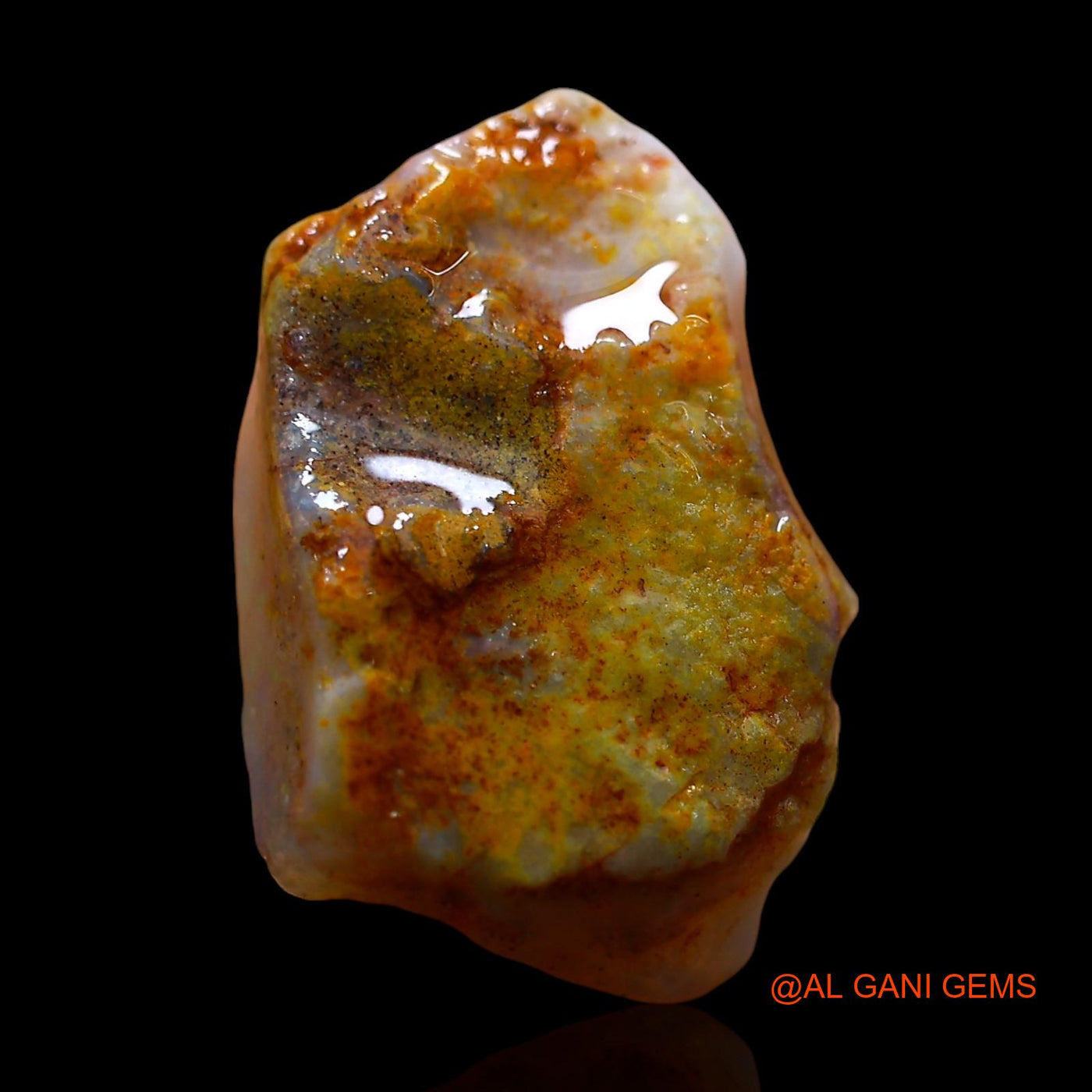 Natural Fire Opal Gemstone 7.00 Cts Loose Fancy Rough From Australia 18x12x6 mm RE-483