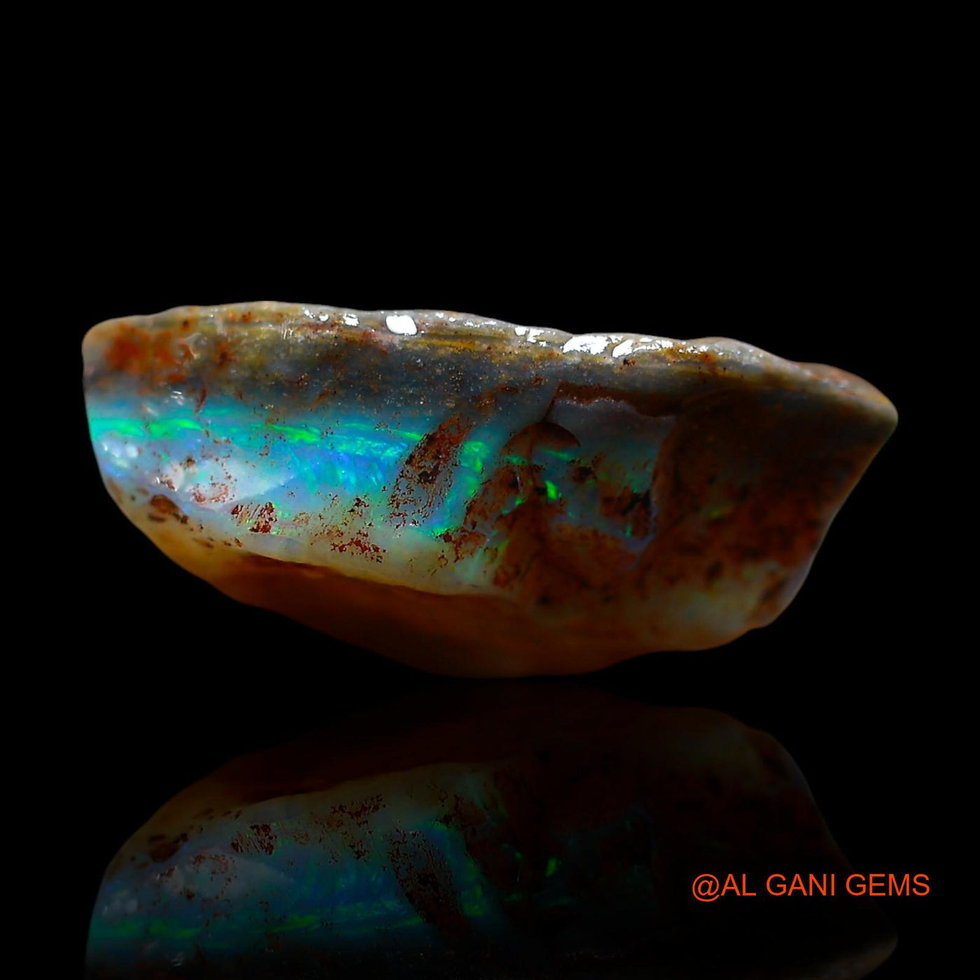 Natural Untreated Fire Opal Loose Gemstone Fancy Rough From Australia 8.00 Cts 16x14x6 mm RE-496