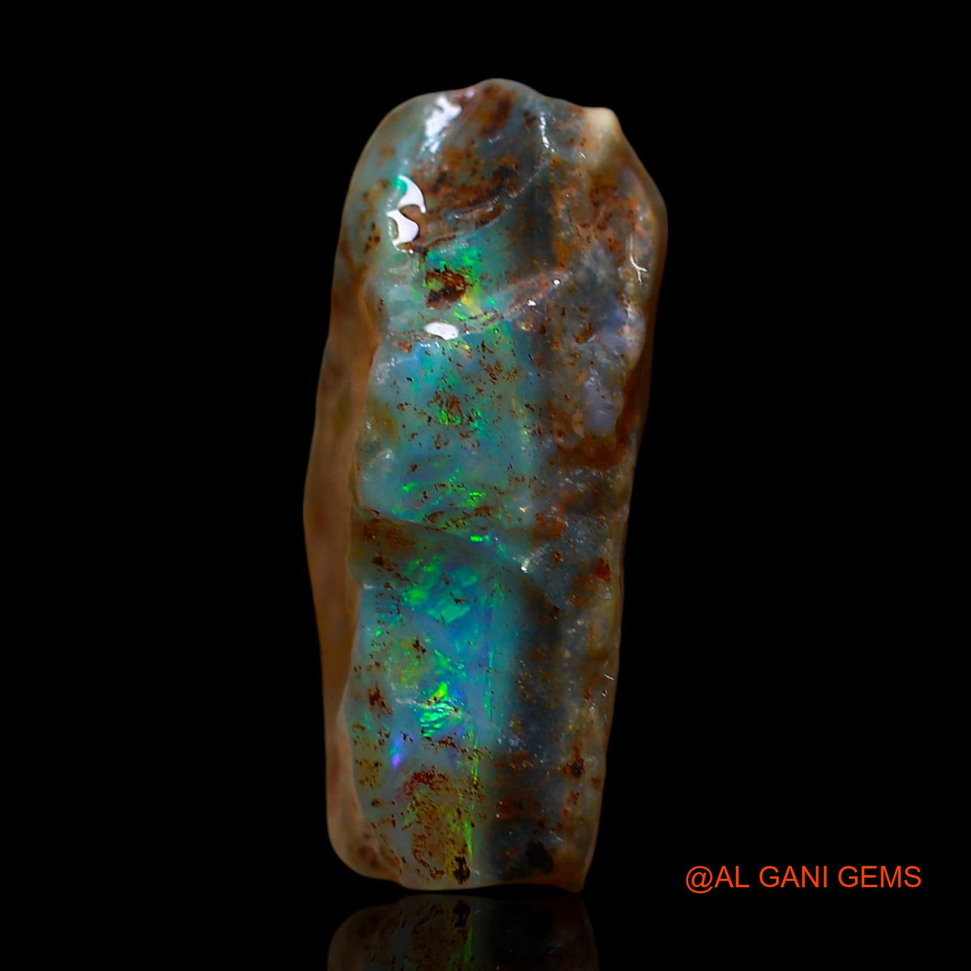 Natural Untreated Fire Opal Loose Gemstone Fancy Rough From Australia 8.00 Cts 16x14x6 mm RE-496