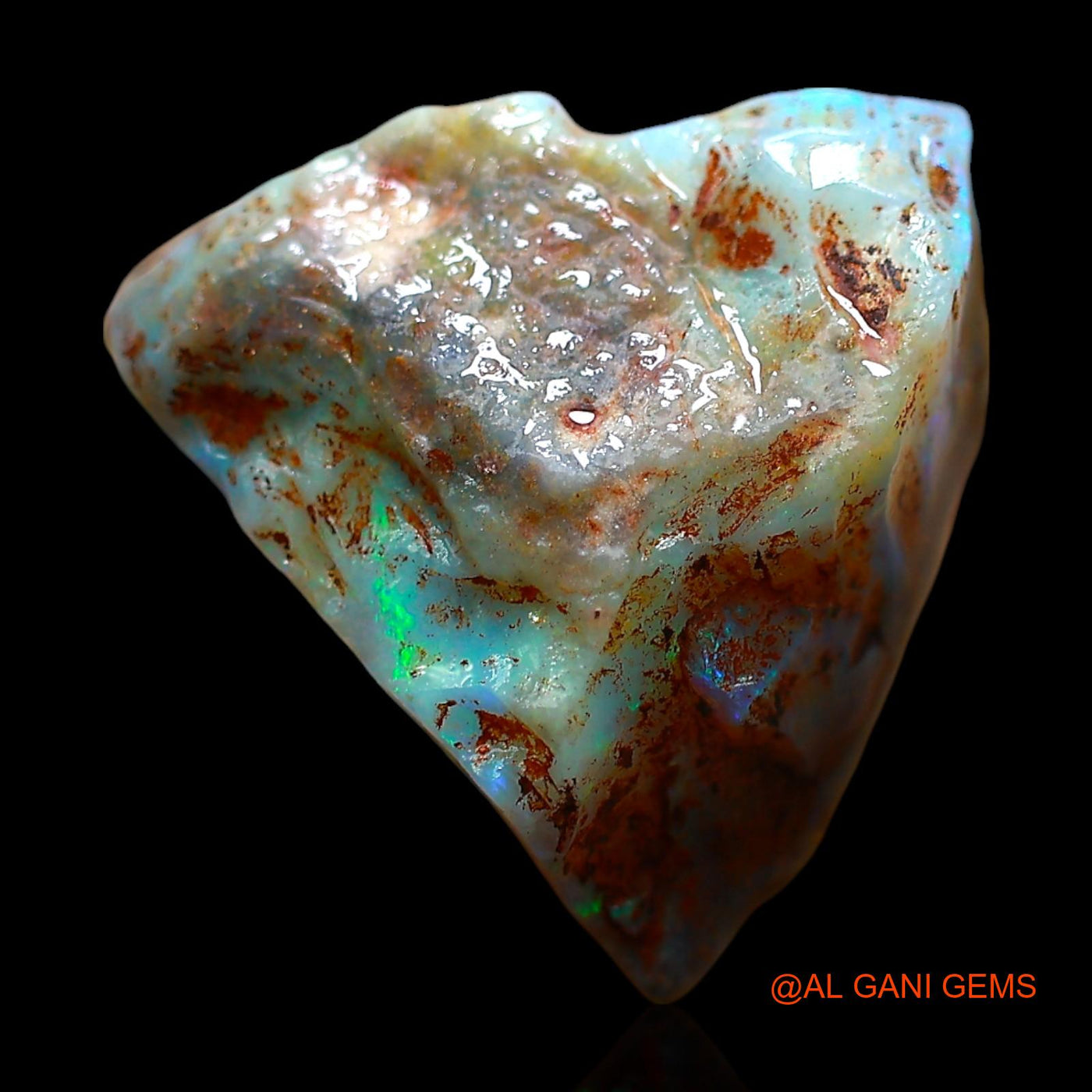 Natural Untreated Fire Opal Loose Gemstone Fancy Rough From Australia 8.00 Cts 16x14x6 mm RE-496