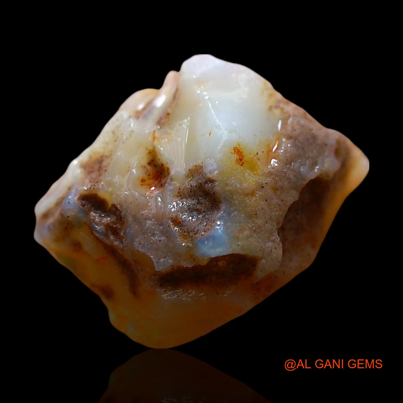 Natural Fire Opal Gemstone 8.00 Cts Loose Fancy Rough From Australia 17x13x9 mm RE-544