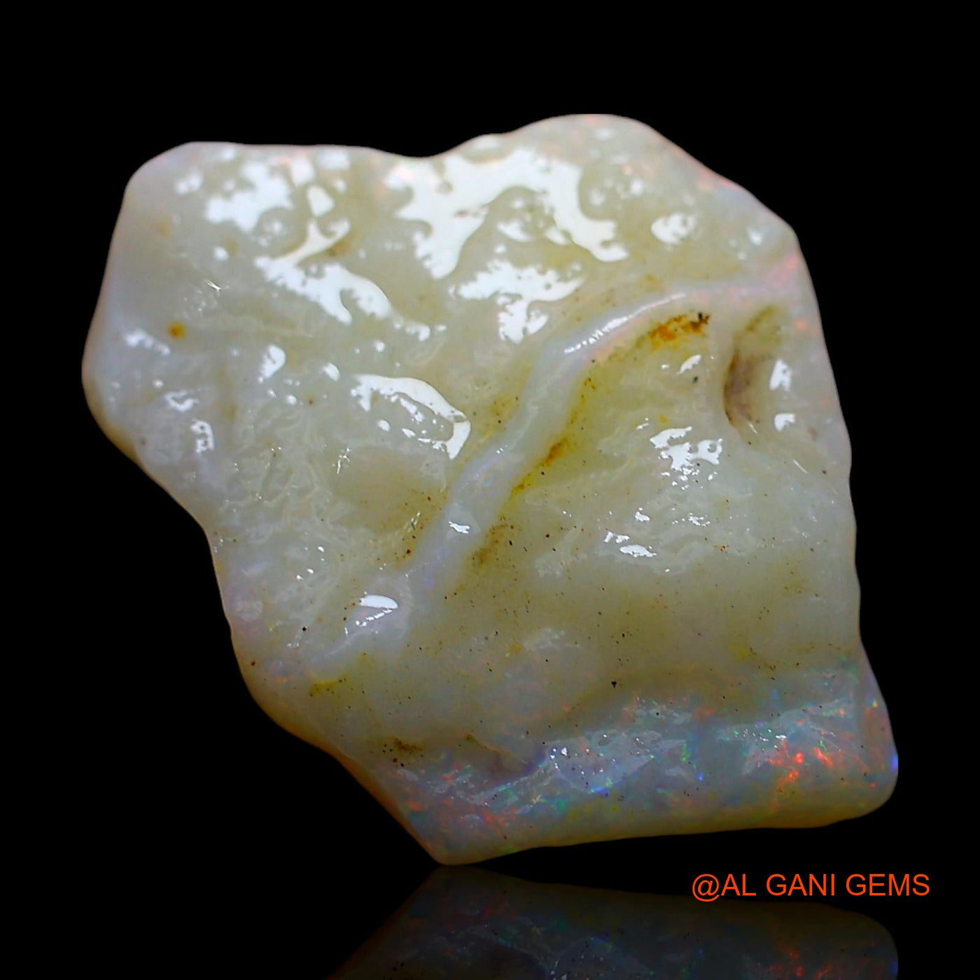 Natural Untreated Fire Opal Loose Gemstone Fancy Rough From Australia 7.00 Cts 16x15x5 mm RE-57