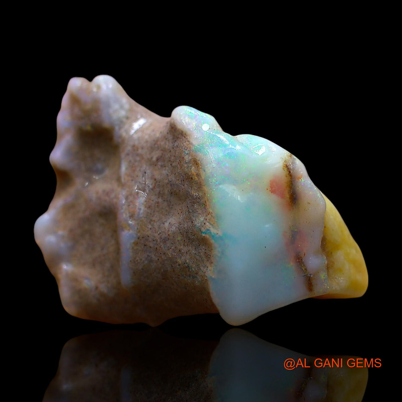 Natural Untreated Fire Opal Loose Gemstone Fancy Rough From Australia 12.00 Cts 24x15x10 mm RE-5