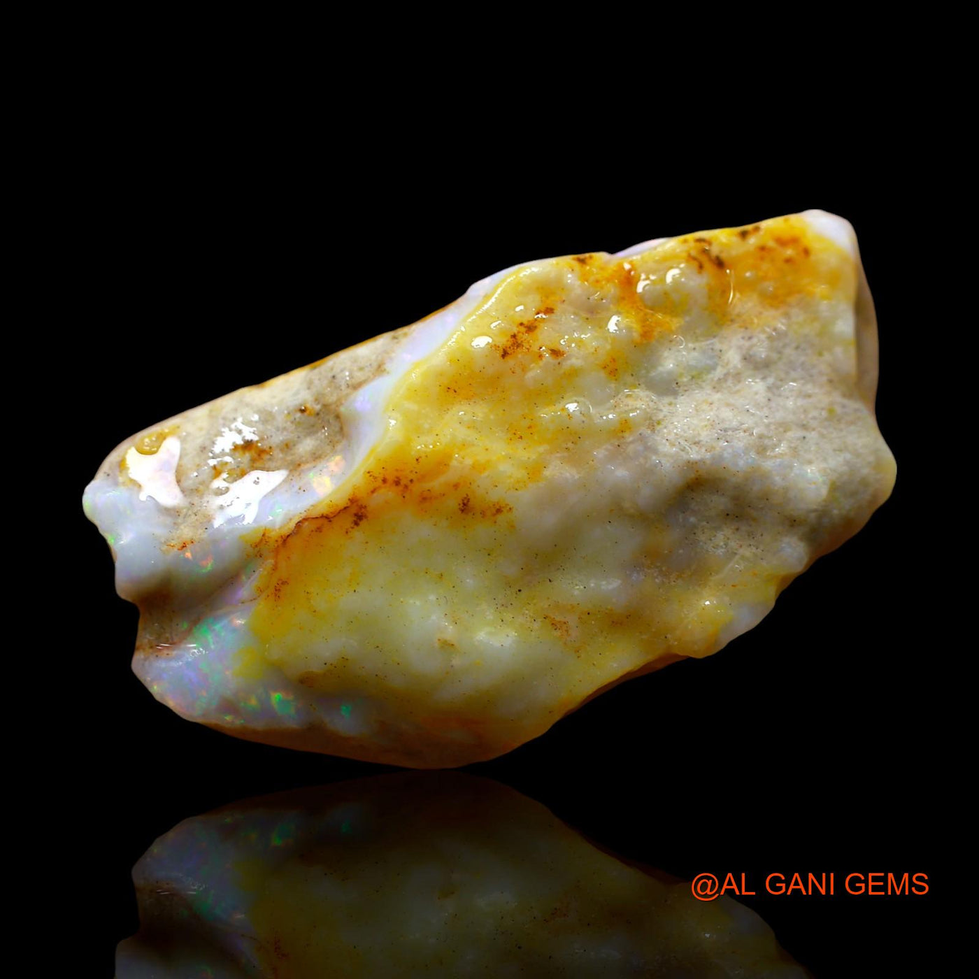 Natural Fire Opal Gemstone 51.00 Cts Loose Fancy Rough From Australia 36x22x16 mm RE-604