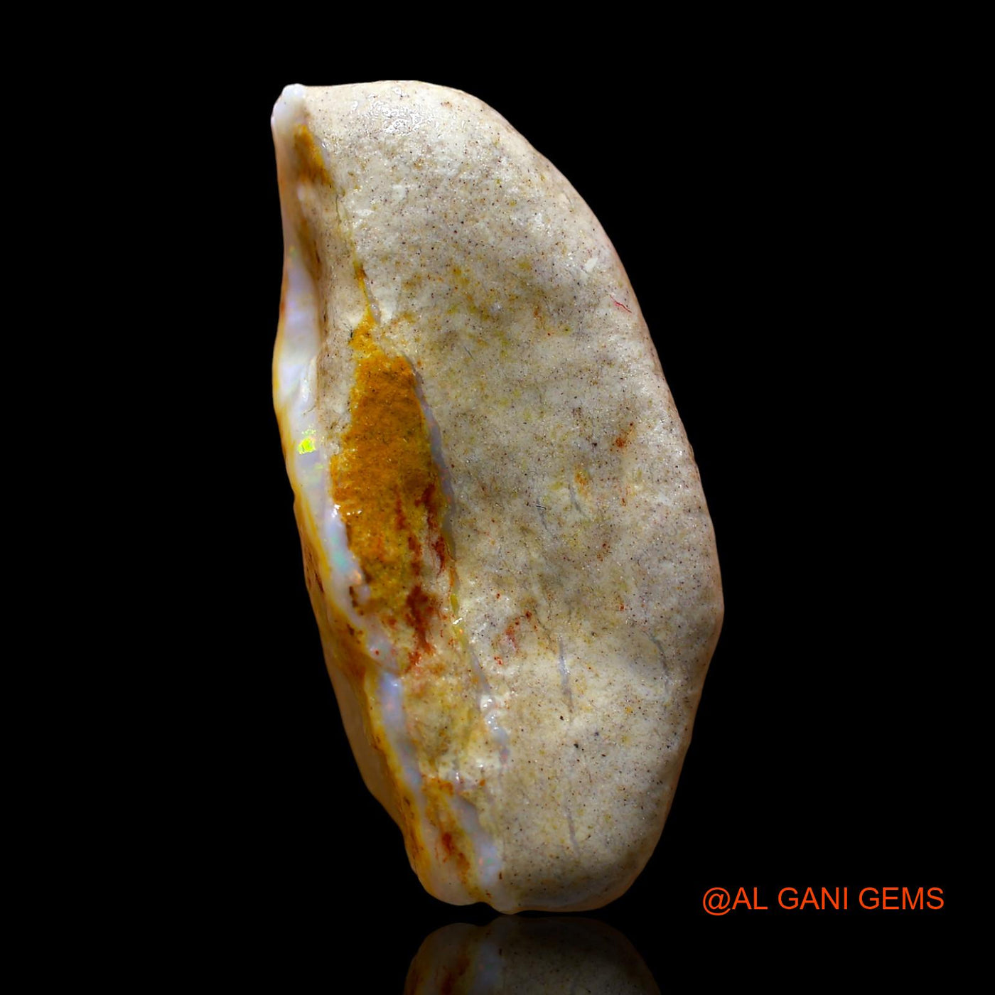 Natural Fire Opal Gemstone 51.00 Cts Loose Fancy Rough From Australia 36x22x16 mm RE-604