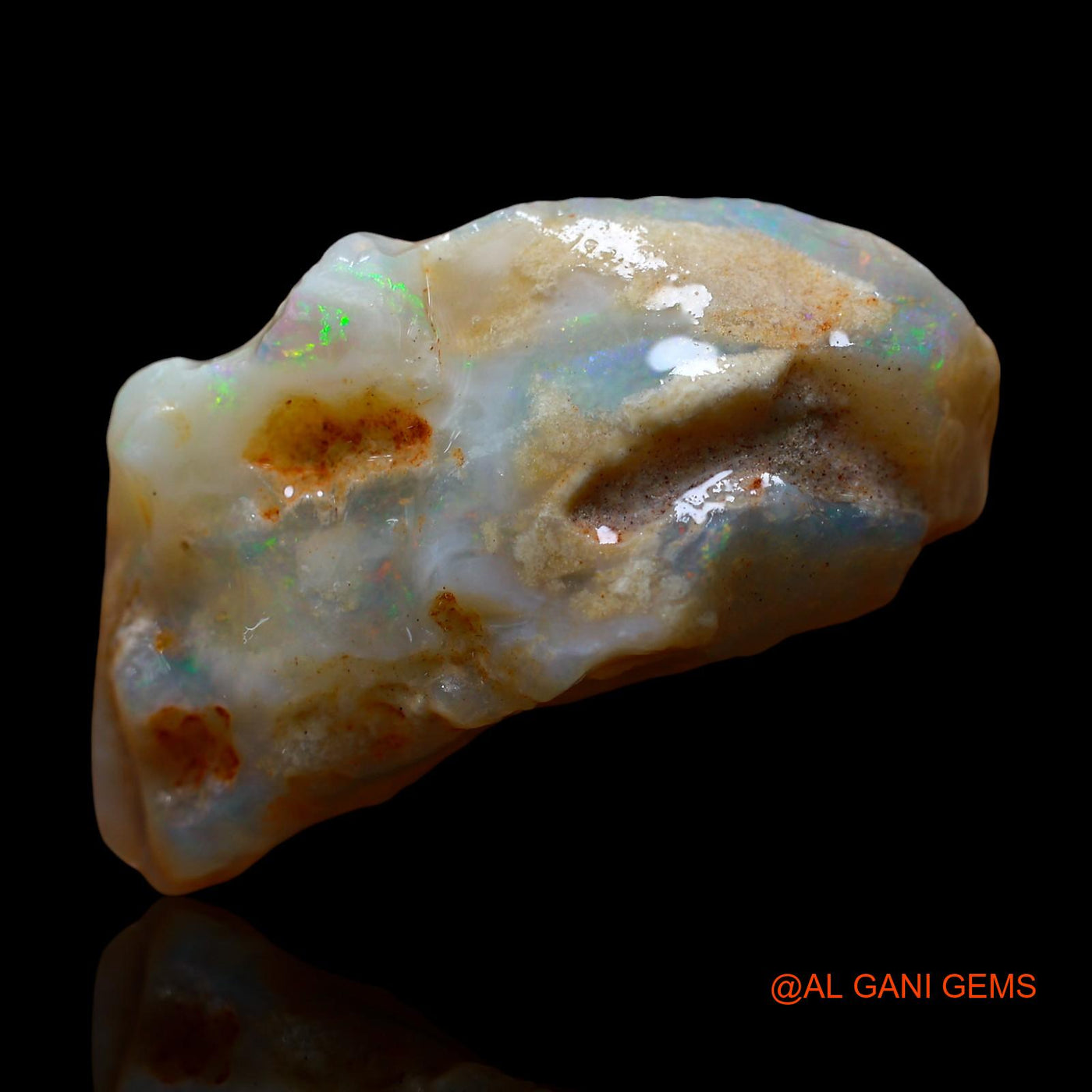 Natural Untreated Fire Opal Loose Gemstone Fancy Rough From Australia 41.00 Cts 35x19x14 mm RE-608