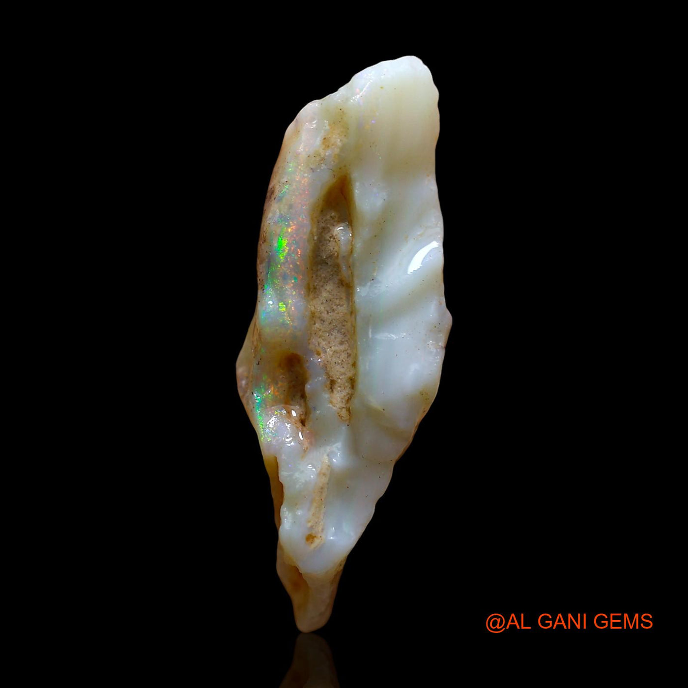 Natural Fire Opal Gemstone 32.00 Cts Loose Fancy Rough From Australia 31x22x12 mm RE-612