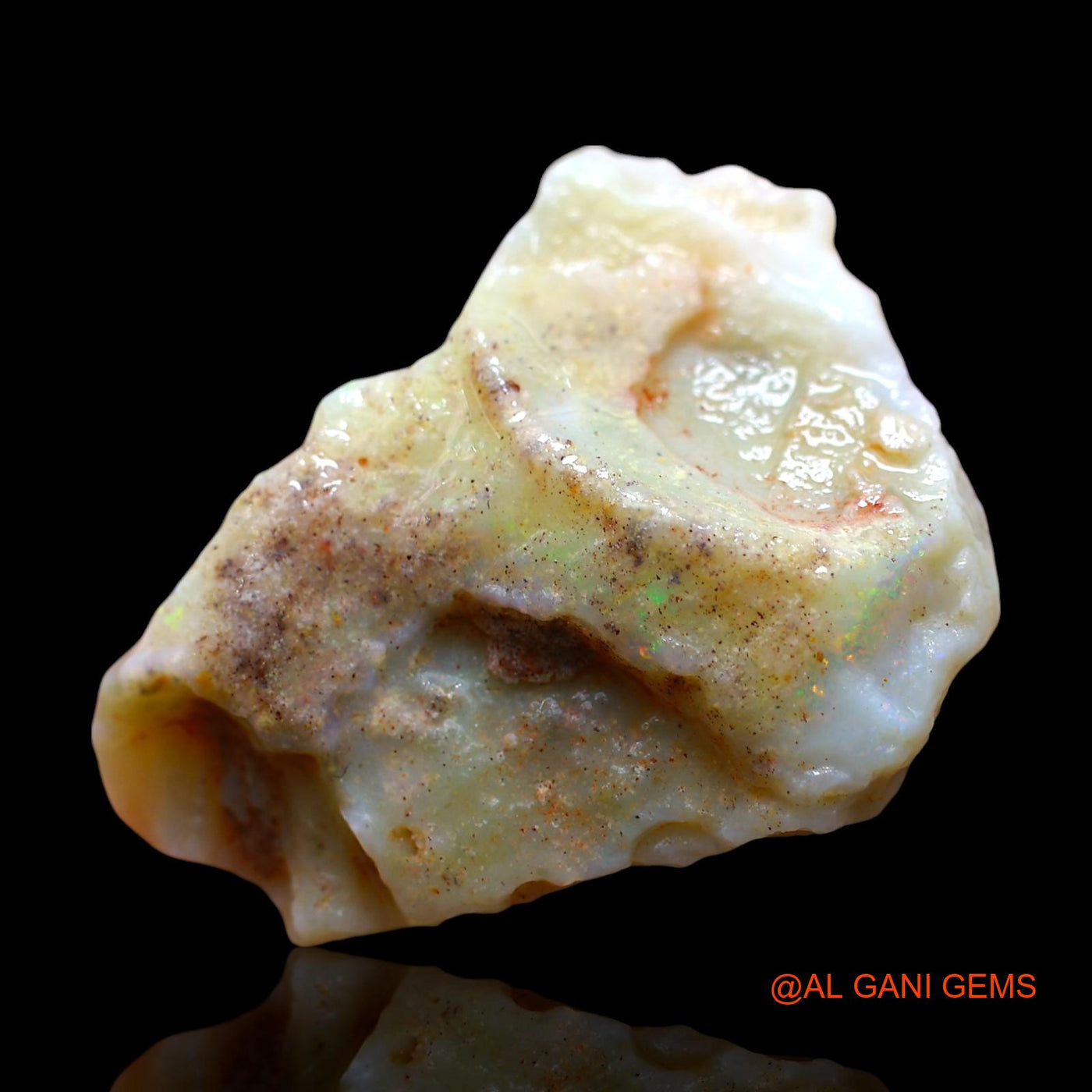 Natural Fire Opal Gemstone 32.00 Cts Loose Fancy Rough From Australia 31x22x12 mm RE-612