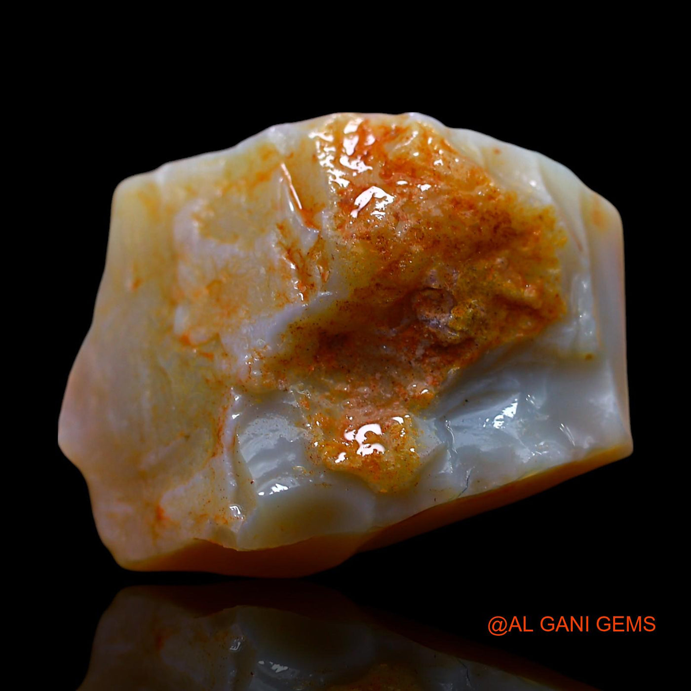 Natural Fire Opal Gemstone 28.00 Cts Loose Fancy Rough From Australia 24x16x12 mm RE-623