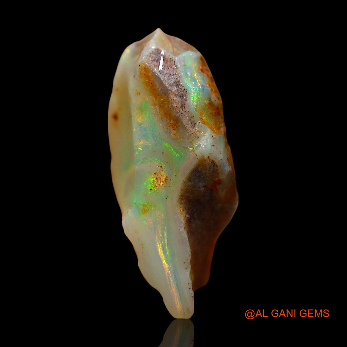 Natural Untreated Fire Opal Loose Gemstone Fancy Rough From Australia 9.00 Cts 20x11x8 mm RE-64