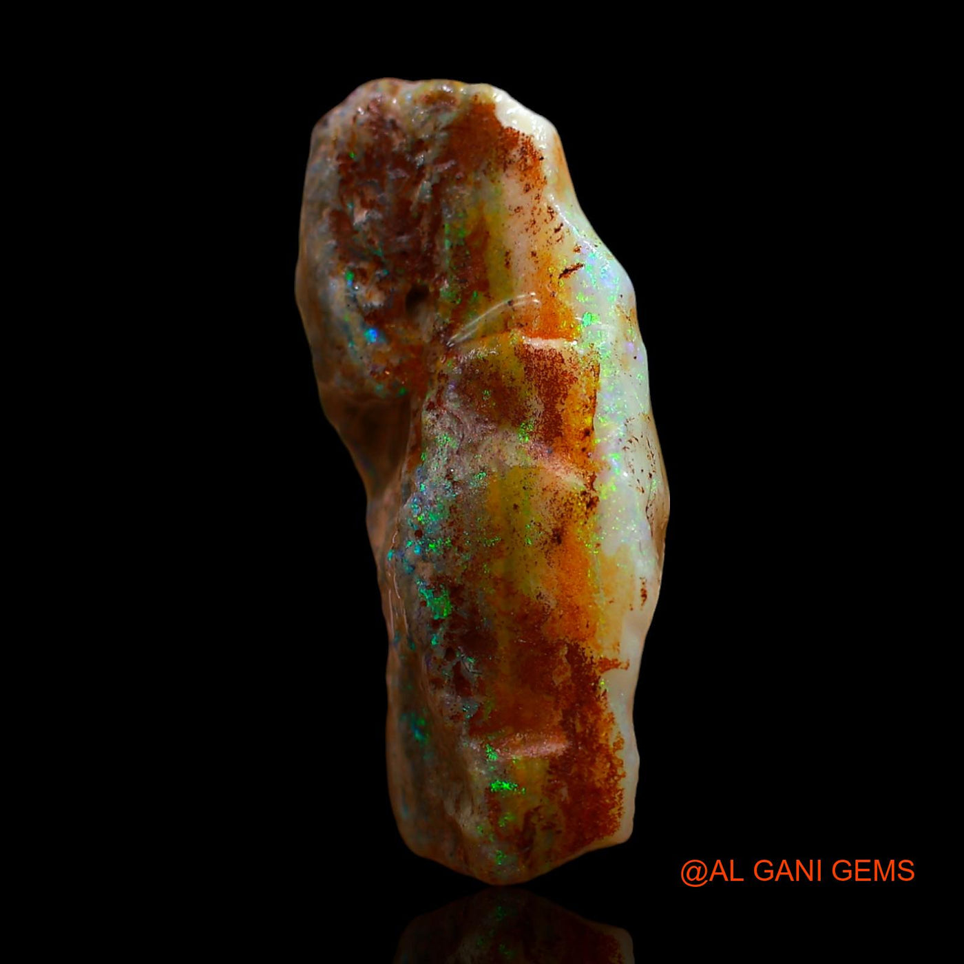 Natural Fire Opal Gemstone 16.00 Cts Loose Fancy Rough From Australia 22x20x8 mm RE-650