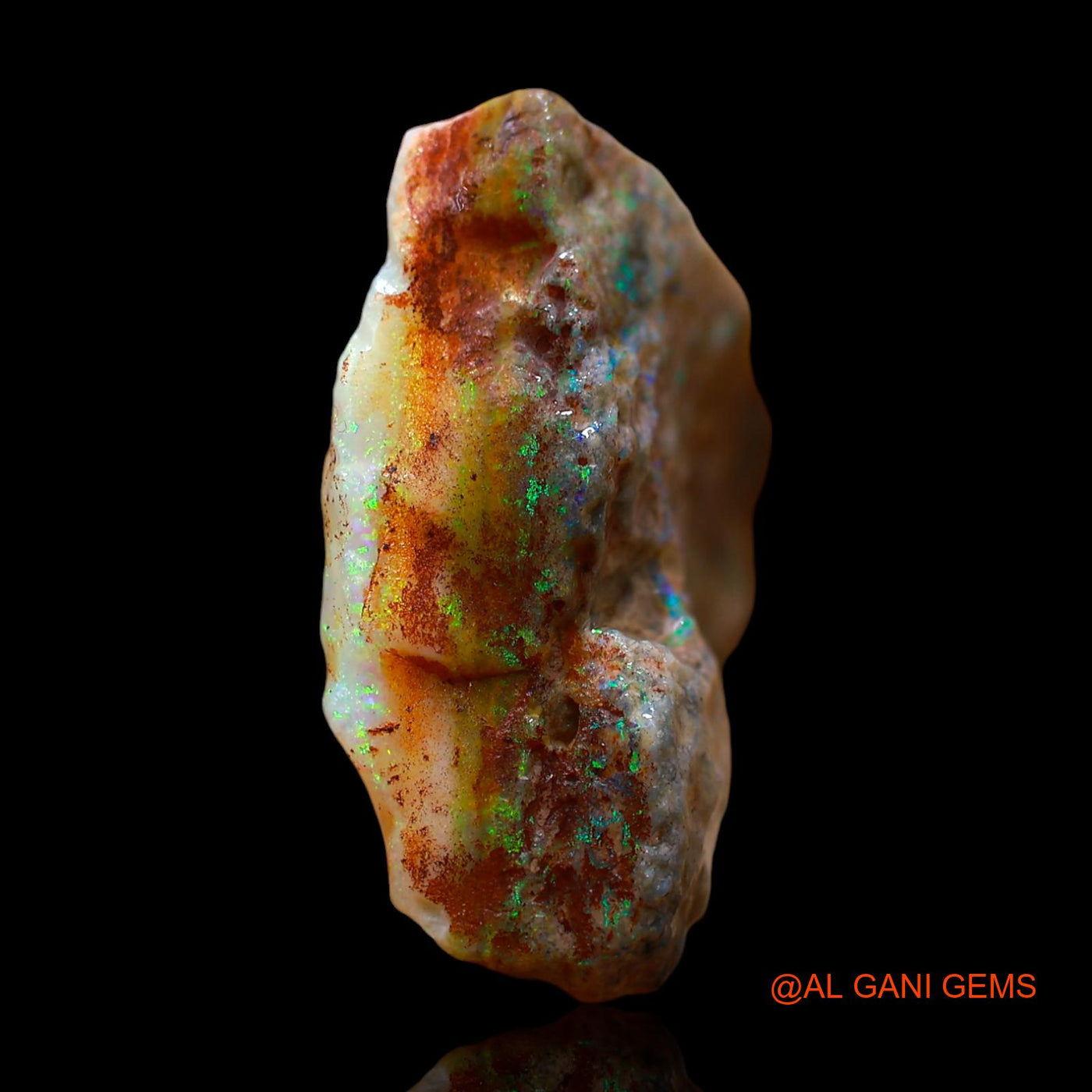 Natural Fire Opal Gemstone 16.00 Cts Loose Fancy Rough From Australia 22x20x8 mm RE-650