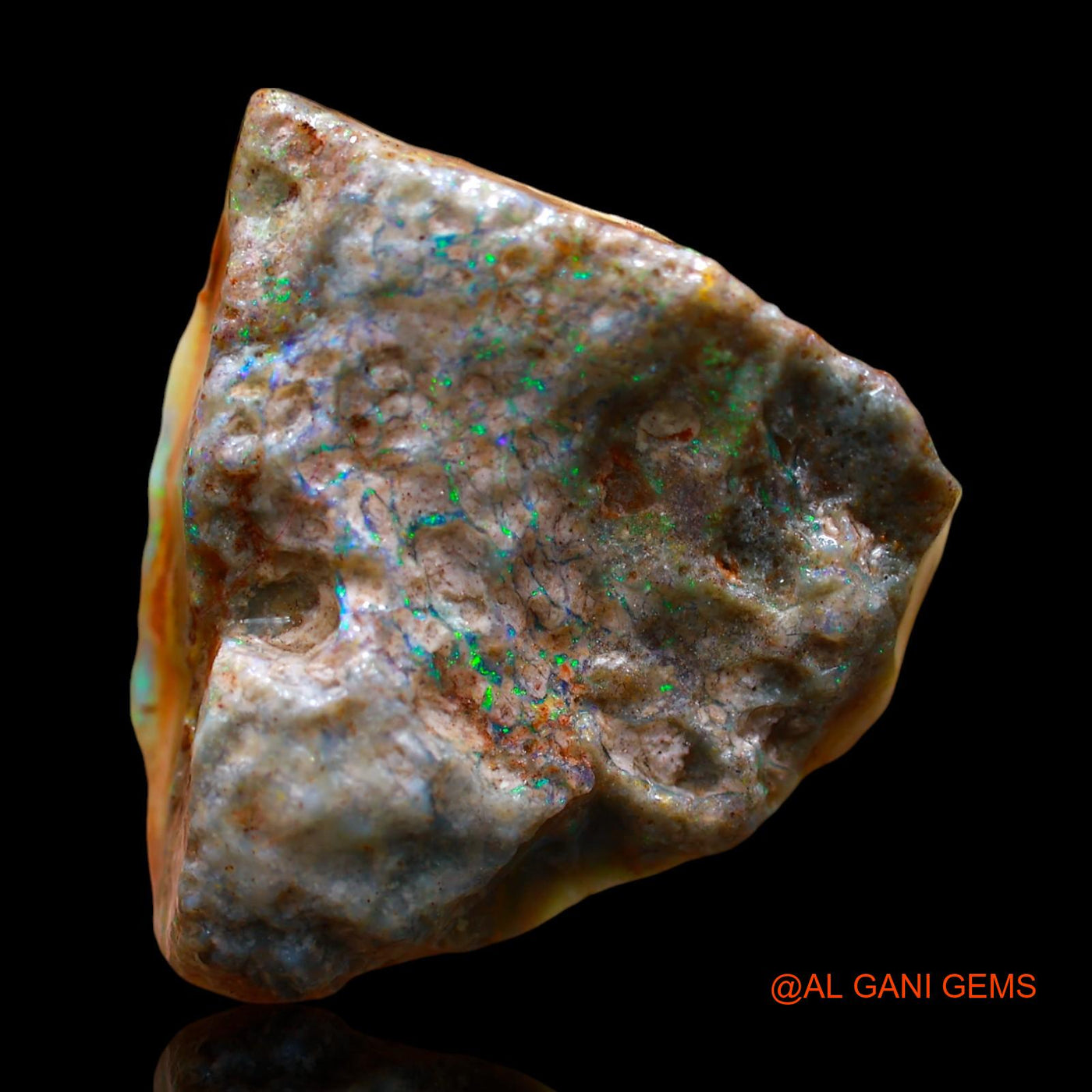 Natural Fire Opal Gemstone 16.00 Cts Loose Fancy Rough From Australia 22x20x8 mm RE-650
