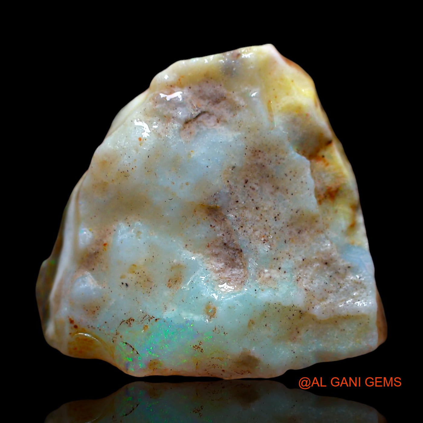 Natural Fire Opal Gemstone 16.00 Cts Loose Fancy Rough From Australia 22x20x8 mm RE-650