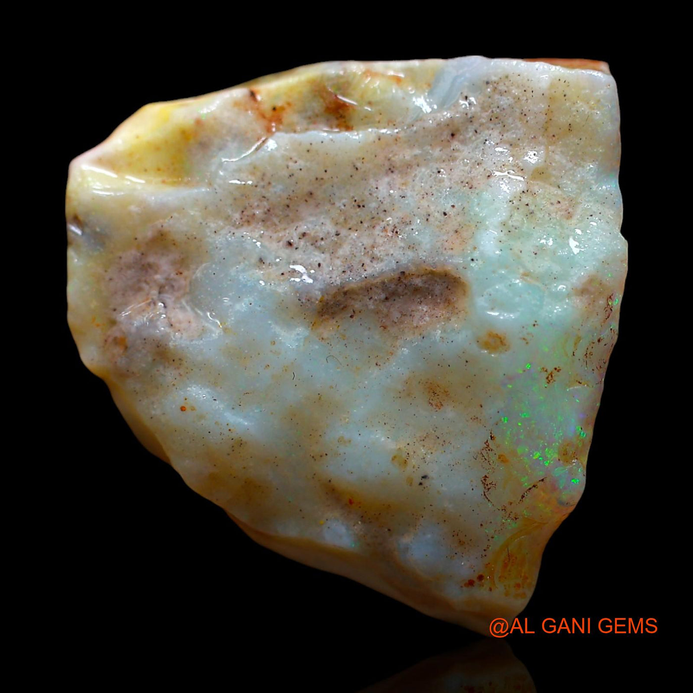 Natural Fire Opal Gemstone 16.00 Cts Loose Fancy Rough From Australia 22x20x8 mm RE-650