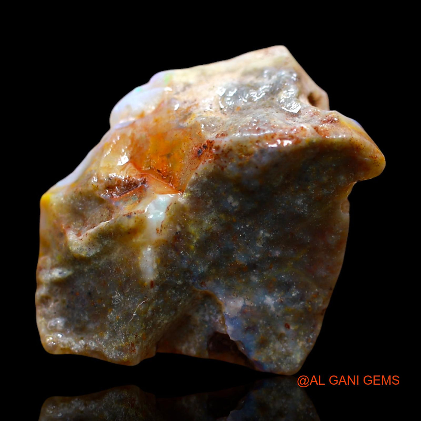 16.00 Cts Natural Australian Fire Opal Fancy Rough Loose Gemstone For Jewelry 23x18x8 mm RE-656