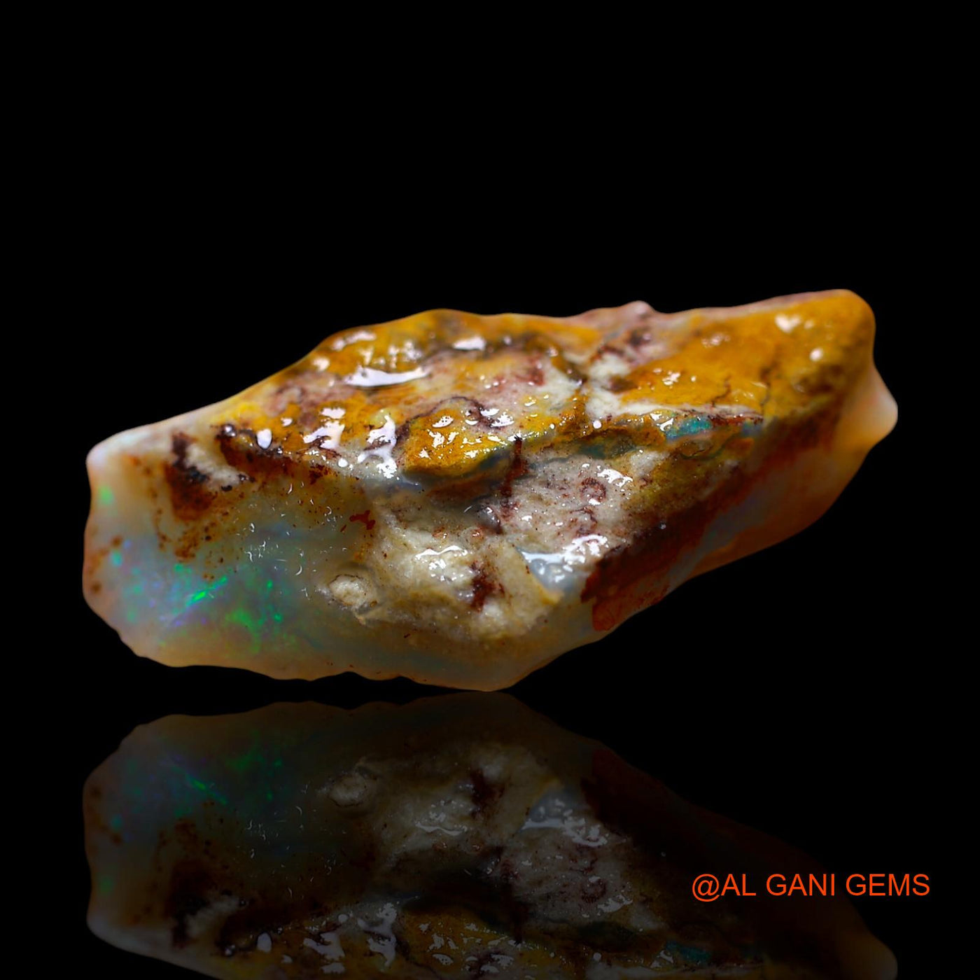 Natural Fire Opal Gemstone 13.00 Cts Loose Fancy Rough From Australia 25x13x8 mm RE-664