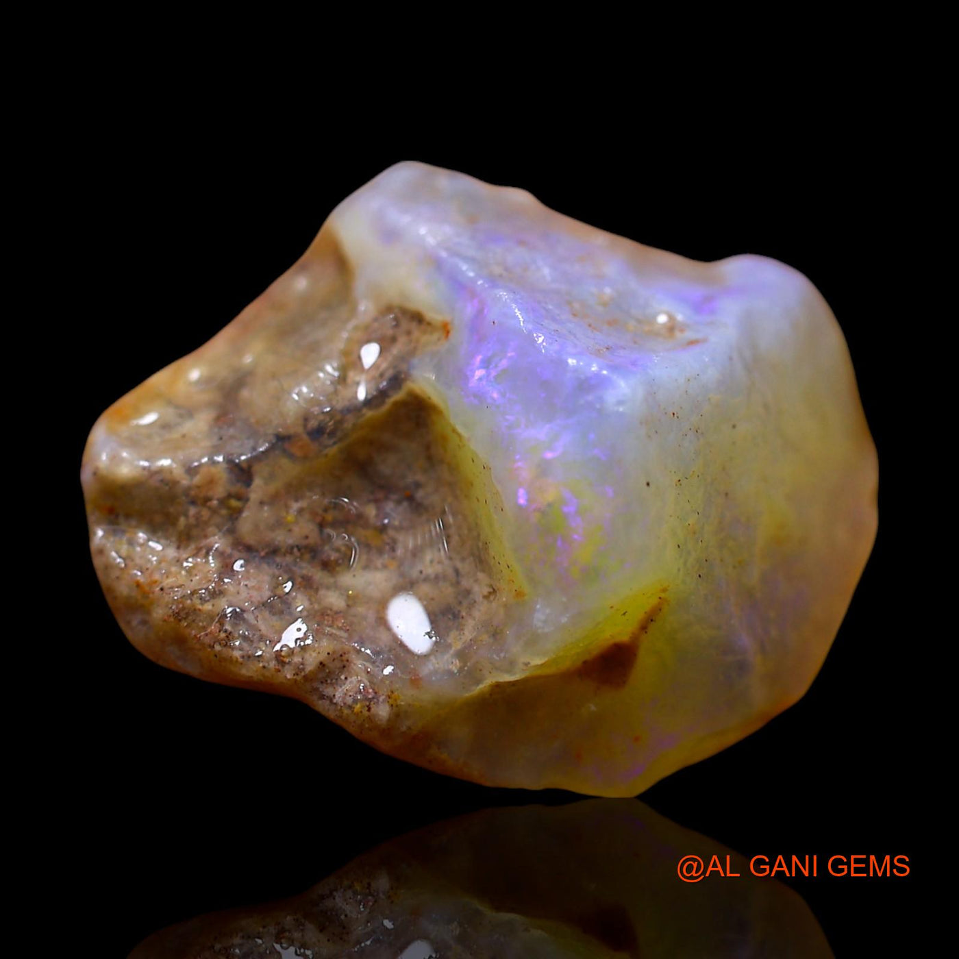 Natural Fire Opal Gemstone 14.00 Cts Loose Fancy Rough From Australia 20x16x12 mm RE-680