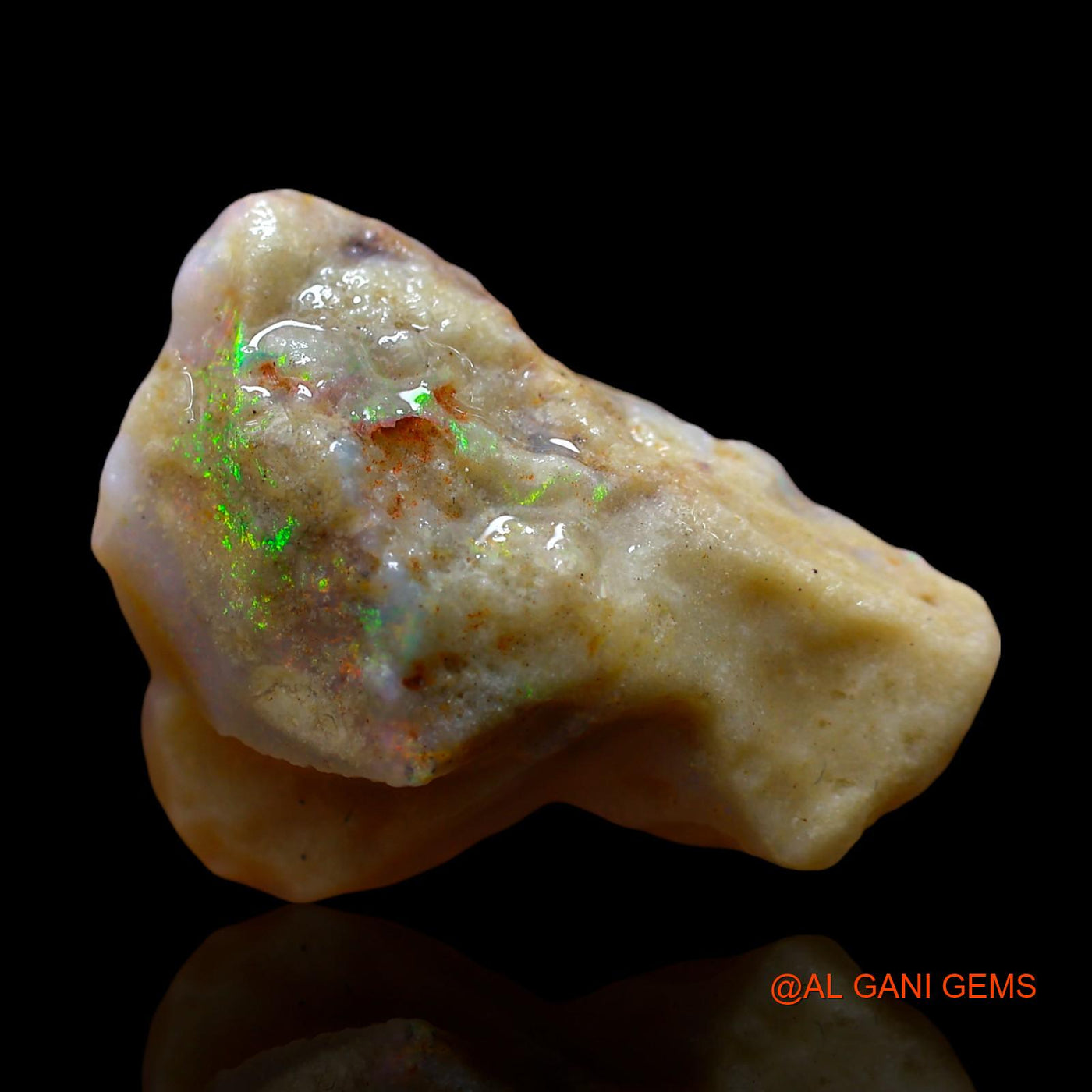 Natural Fire Opal Gemstone 12.00 Cts Loose Fancy Rough From Australia 22x16x8 mm RE-683