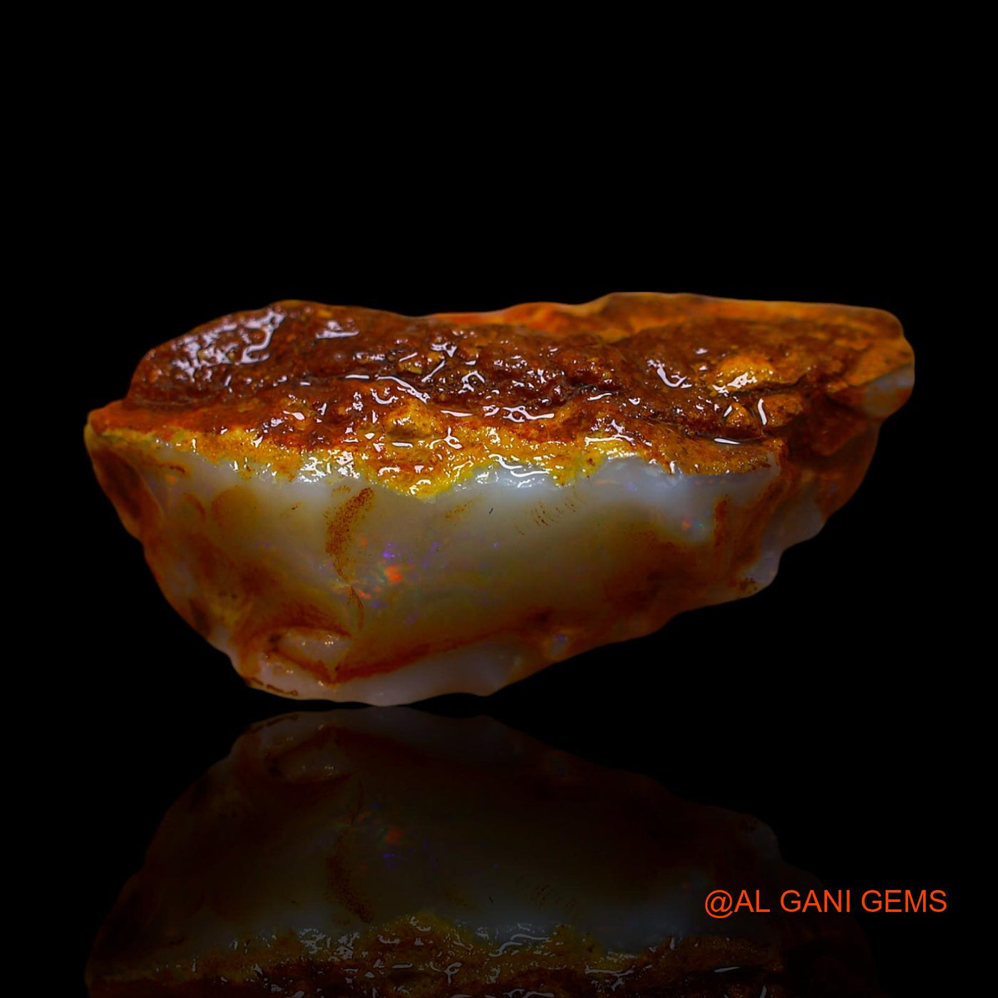 11.00 Cts Natural Australian Fire Opal Loose Gemstone Fancy Rough 24x11x9 mm RE-692